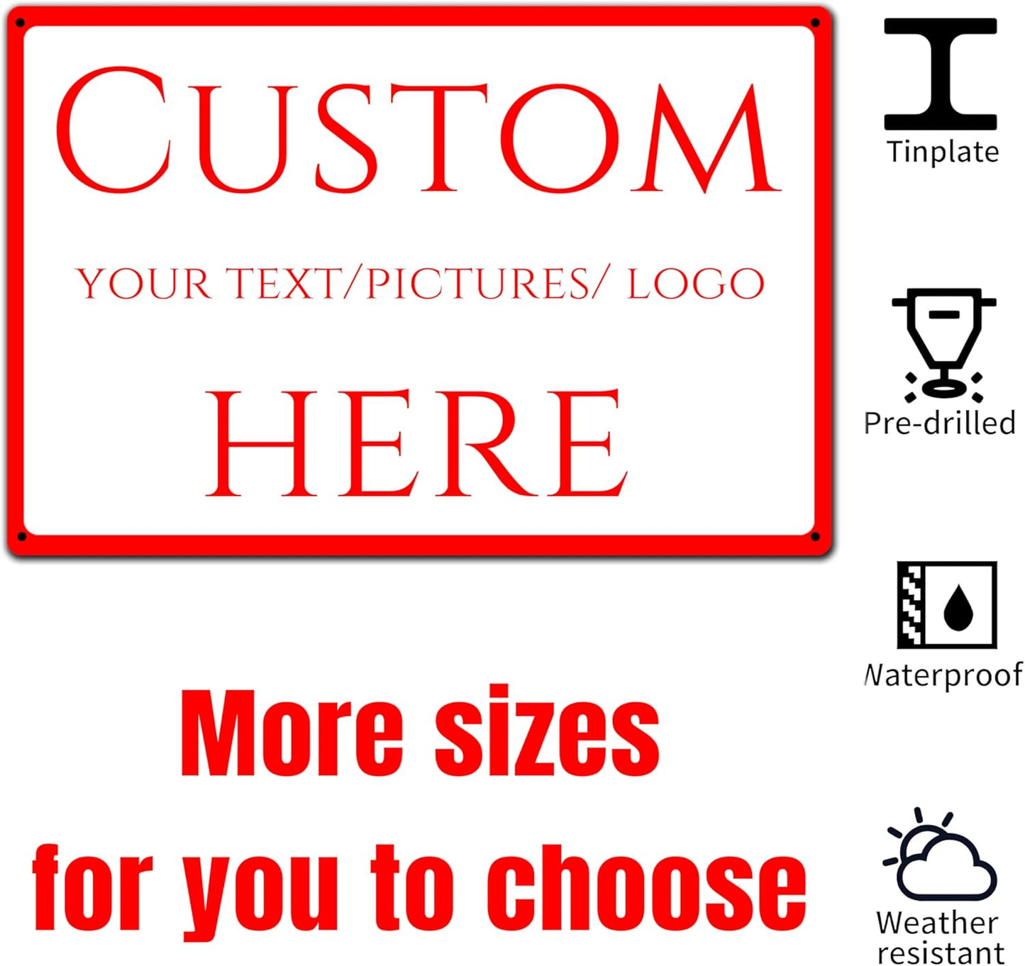 custom metal sign, Custom Delivery Sign，Aluminum Weatherproof Metal Sign Multiple Sizes, Courier delivery, safety warning,Business, Workplace, office, Home, Delivery Signs(14 * 10Inch)