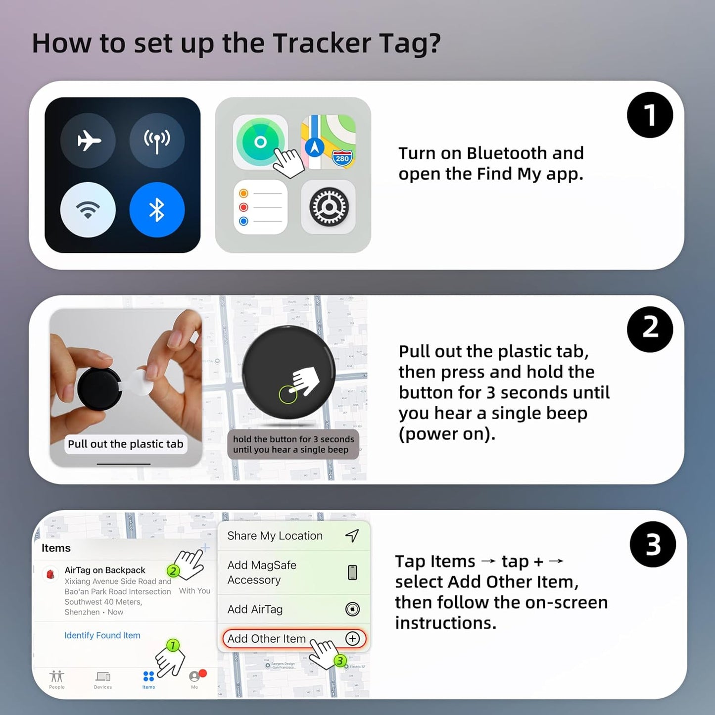 [Apple MFi Certified] iOS Tracking Tag & AirTag Holder Combination Lock, Compatible with Apple Find My, GPS Tracker Secure Case, Air TagHolder Lock for Travel Luggage, Suitcase, Backpack, Stroller
