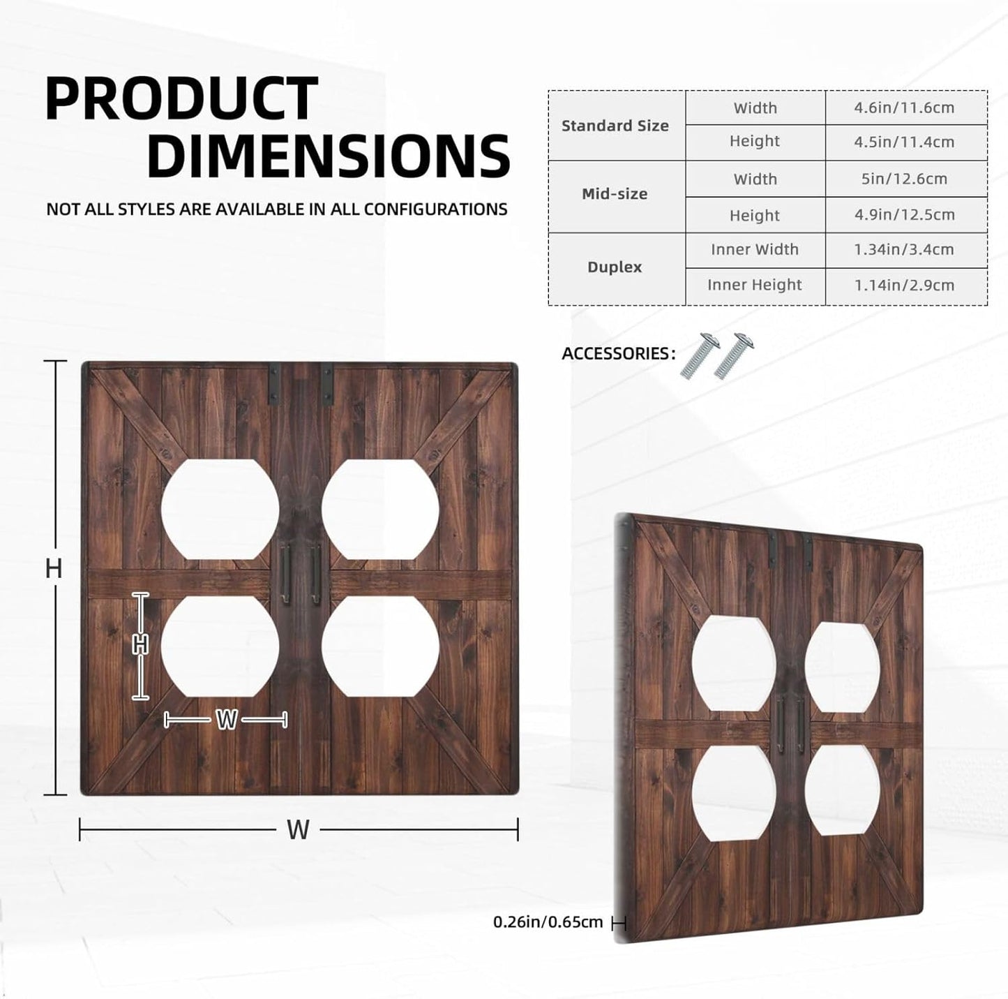 Decorative Outlet Covers Vintage Brown Farmhouse Barn Door 2 Gang Light Switch Cover Plate Double Duplex Wall Plates for Electrical Outlets Switch Plate Covers for Bedroom Home Decor