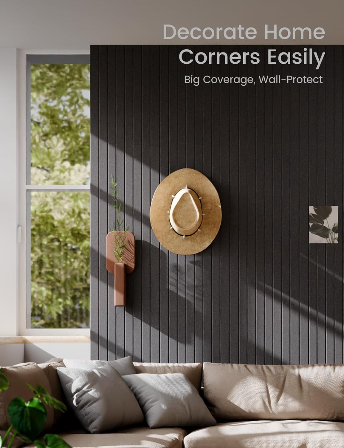 Large Felt Bulletin Board 48" x 36" Cork Board Alternative-12 Pack with 70 Safe Removable Adhesive Tabs, Cork Boards for Walls Cork Board for Home Office Classroom Pin Board (Charcoal Gray)