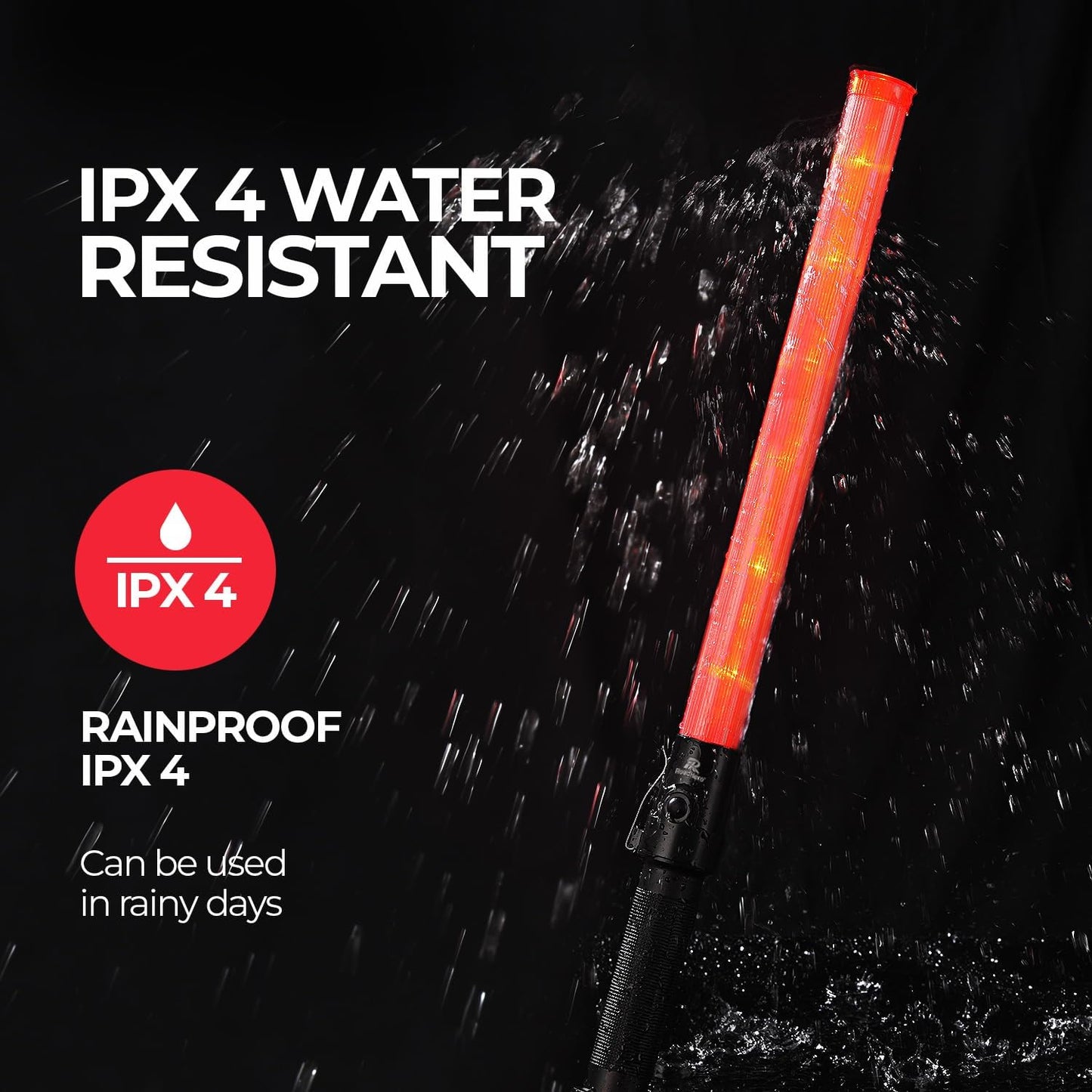 RoadHero 2 Pack Traffic Wand, 21 Inch Led Traffic Control Wands with 2 Flashing Modes, Safety Light Baton with Side Clip for Airport, Parking, Car Directing