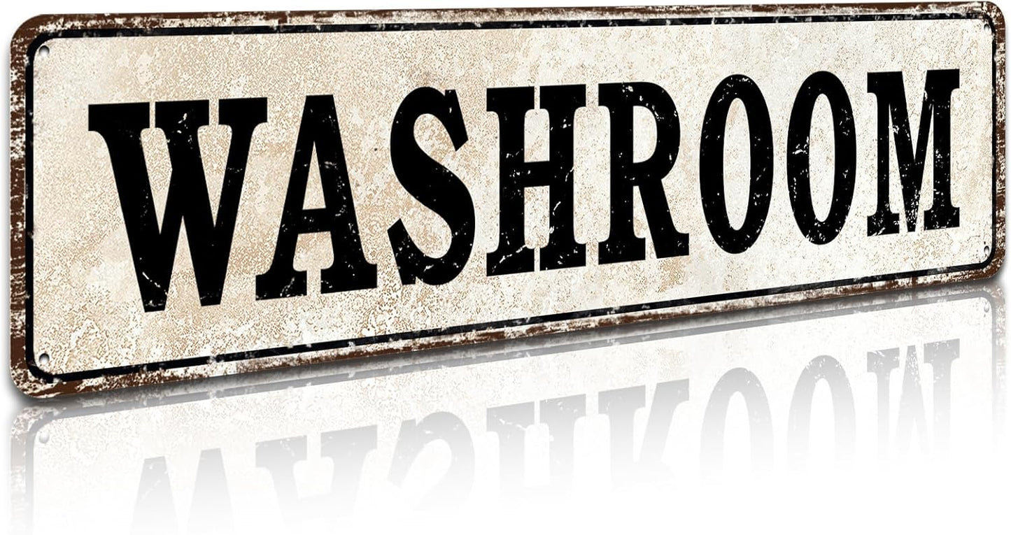 Houseuse Washroom Metal Signs Wall Home Pub Decor 4" by 16"