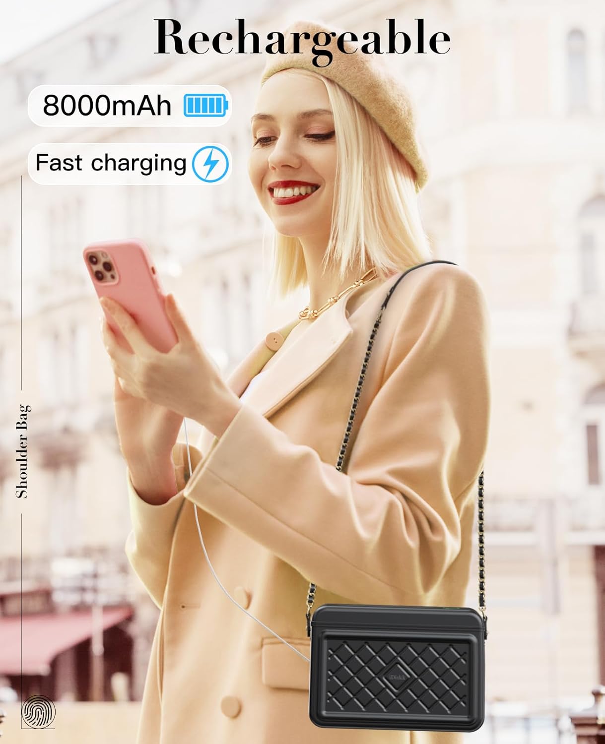 iDiskk Security Lock Box, Metal Safe Box with Anti-Theft with Fingerprint and Password Unlocking, MFi Certification Compatible with Find My App (iOS Only) Ideal for Secure Storage of Valuables