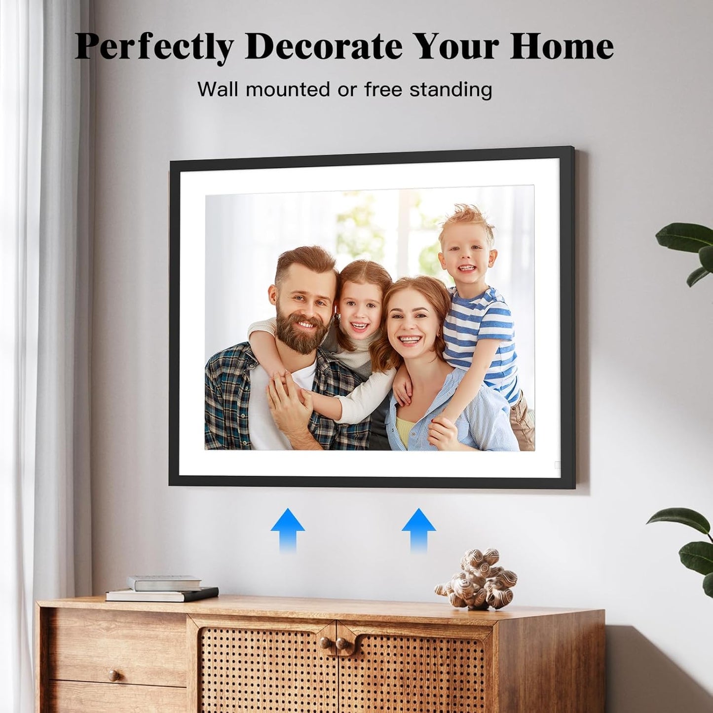 Large Digital Picture Frame 17” WiFi-Photo-Frame - 1280x960 IPS HD Touch Screen, 32GB Smart Picture Frame, Motion Sensor, Auto-Rotate, Wall-Mounted, Share Photos Videos via App, Gifts for Mom Dad