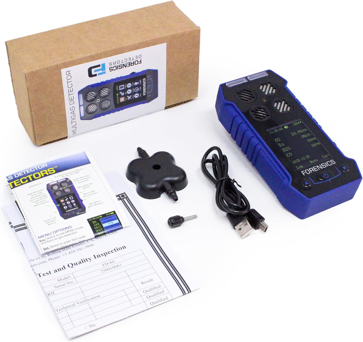 Multigas 4 Gas Monitor | with USA NIST Calibration Certificate | CO, H2S, CO, EX LEL |
