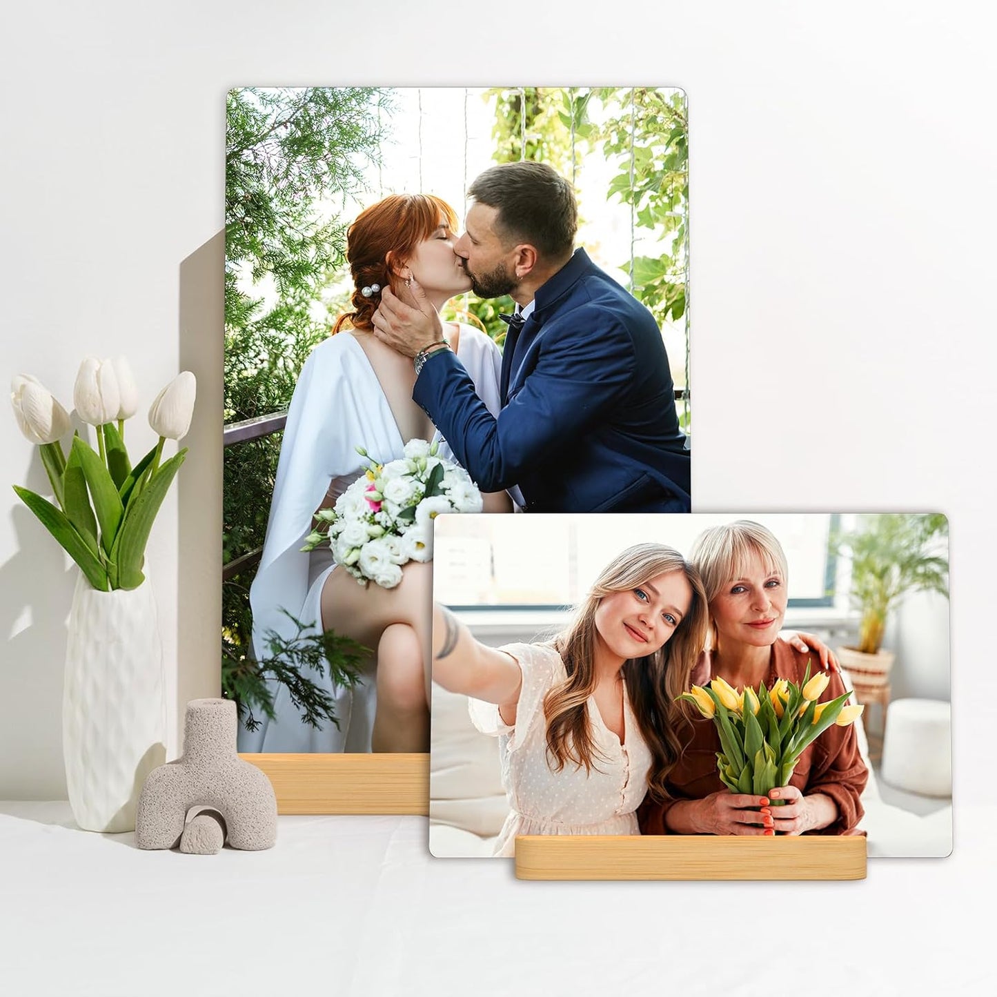 Personalized Metal Photo Print for Mom, Custom Framed Photo Gifts for Mother's Day Gifts from Daughter Son Kids- Gift Wrapping Available