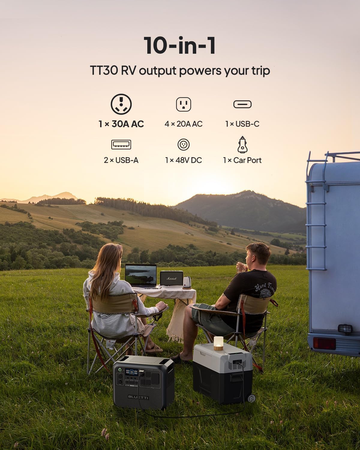 BLUETTI AC200L Solar Generator Kit, 200W Solar Panel (Ships Separately) Included, 2048Wh LiFePO4 Battery Backup w/ 4 2400W AC Outlets, 3600W Power Lifting, Portable Power Station for Camping, Home Use