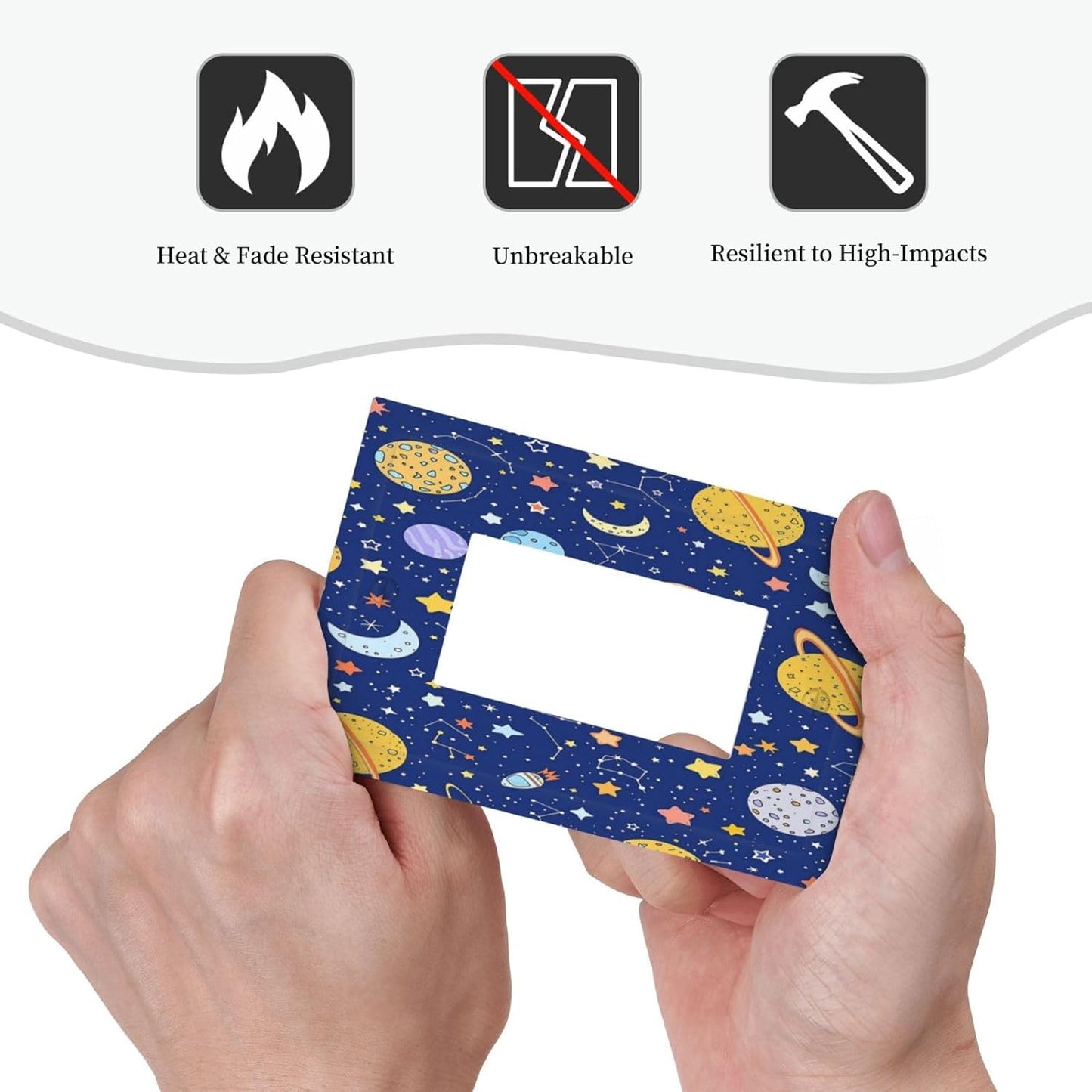 Stars Starry Night Sun Moon Planet Constellations Decorative Outlet Covers 1 Gang Single Rocker Light Switch Cover Plate Wall Plates GFCI Faceplate for Bedroom Bathroom Decor
