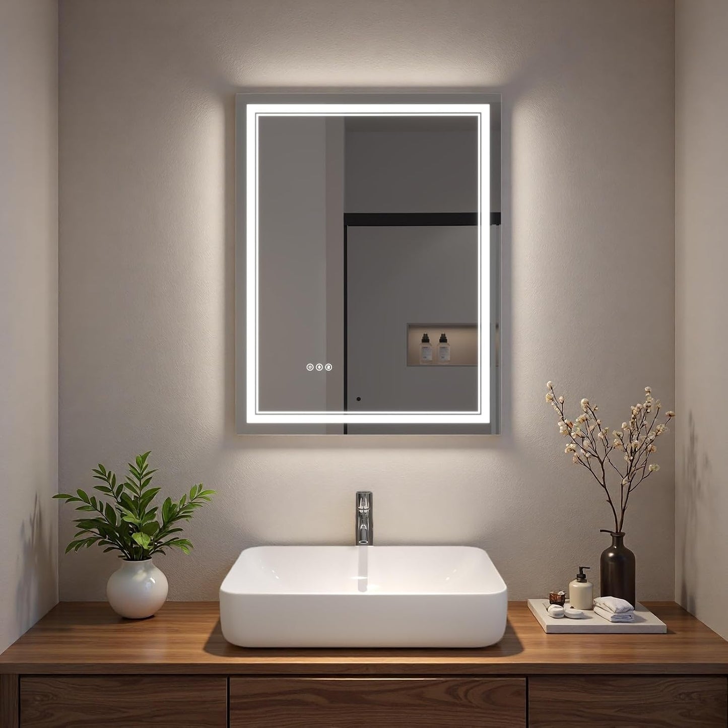 LED Bathroom Mirror with Lights, Wall Mirrors