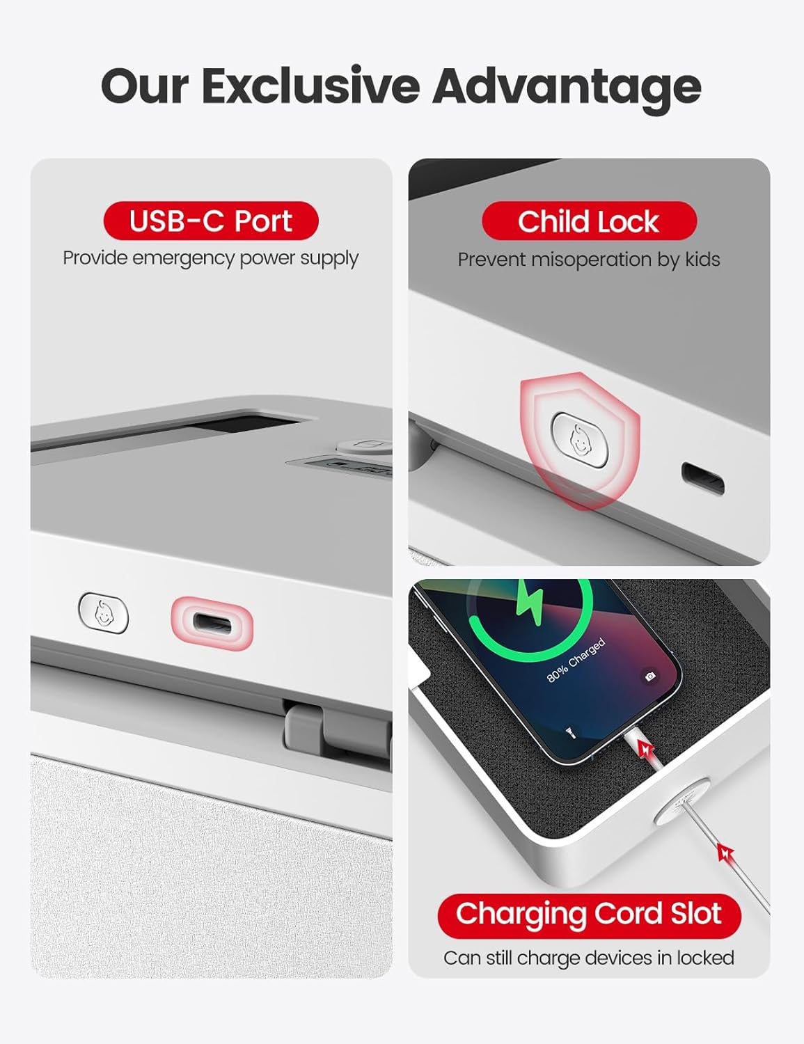 Vaydeer Metal Time Lock Box, Phone Lockbox with Timer, iPad Safe Container, Self-Control Locker with USB-C Charge,Electronic Device Timed Release Jail for Cellphone/Tablet/Medicine/Snack/Alcohol-Large