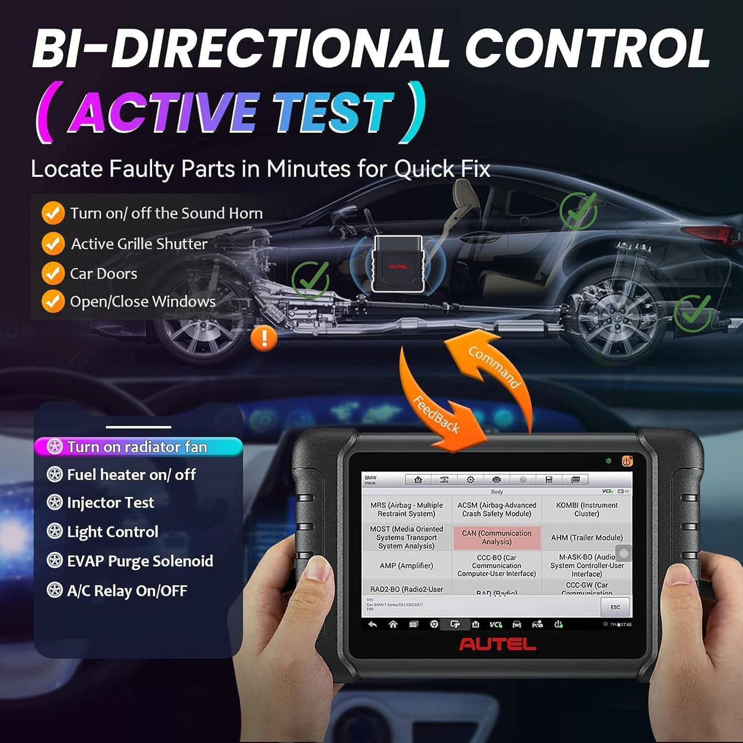 Autel Scanner MaxiPro MP808Z-TS+MV108S with 2 Year Updates: Upgrade Version of MK900BT & MP808BT Bidirectional Scan Tool, ECU Coding Same As MP900BT/MP900-TS, Full System Diagnostic Tool