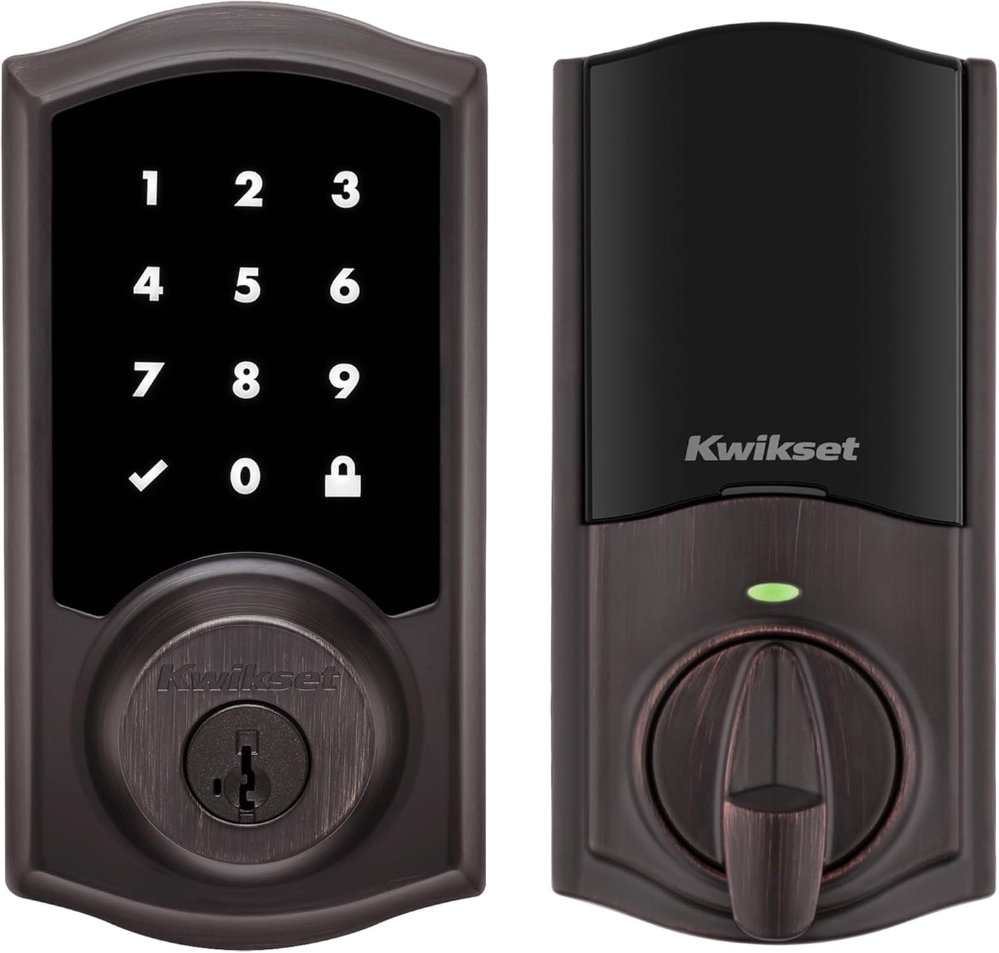 Kwikset HomeConnect 918 Traditional Z-Wave Long Range Enabled Touchscreen Lock Works with Ring Alarm, Samsung SmartThings Hub Required, Sold Separately in Venetian Bronze