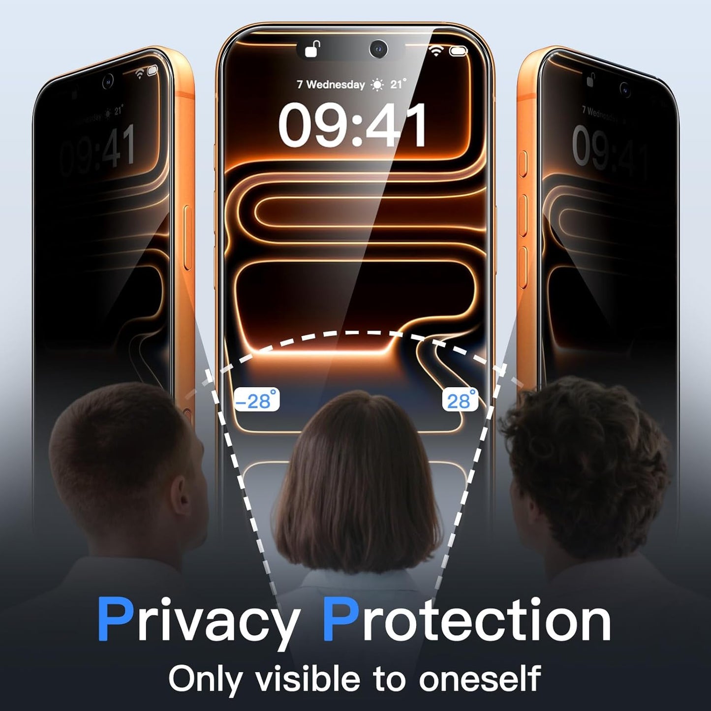 JETech Privacy Screen Protector for iPhone 17 Pro Max 6.9-Inch with Camera Lens Protector, Anti-Spy Tempered Glass Film, Easy Installation Tool, 2-Pack Each