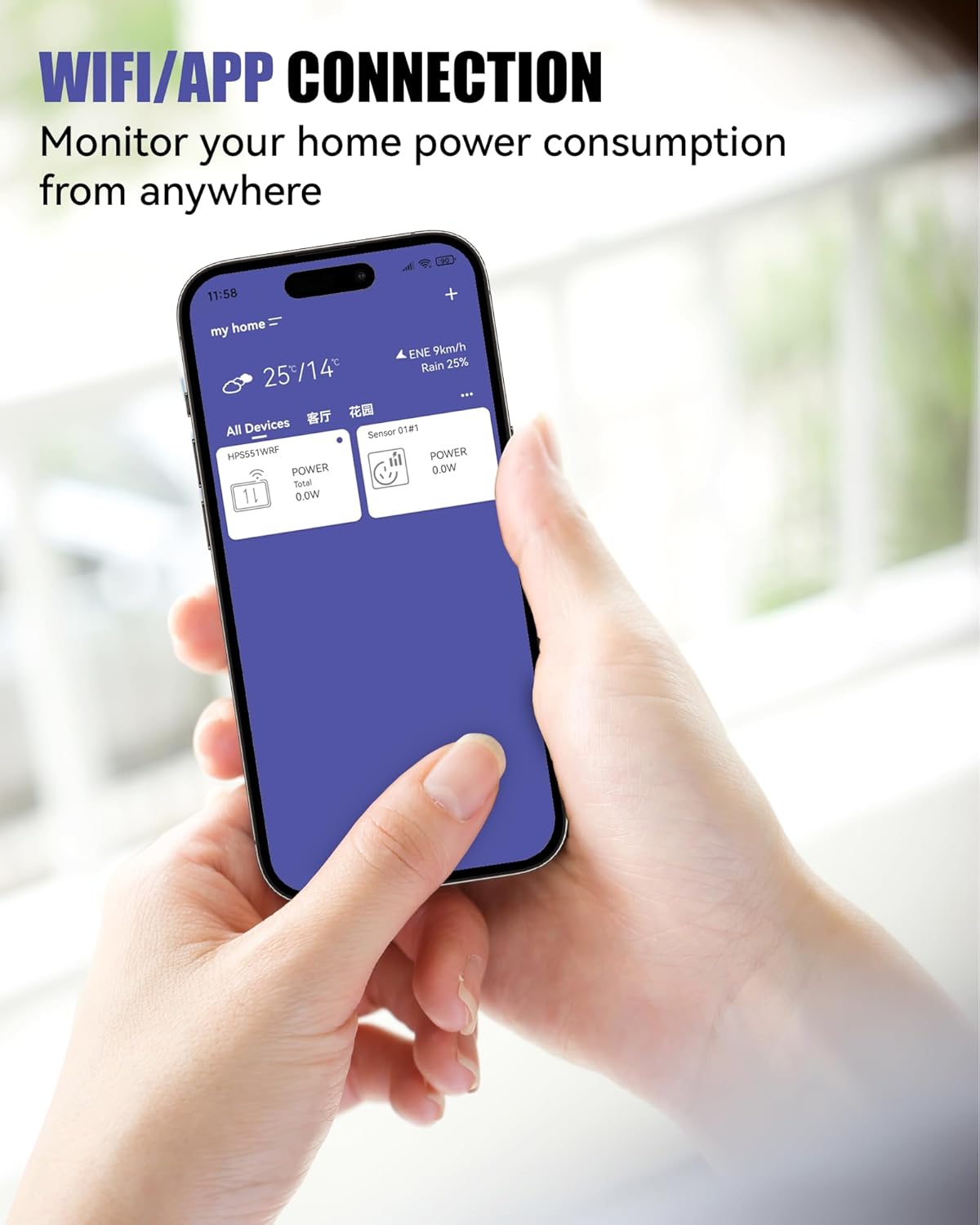 BALDR Wi-Fi Home Power Monitor Socket - Wifi Smart Outlet, Electricity Usage Meters Smart, Watt Meter, Home Energy Monitor, Plug In Power Meter, Need Hub to Work(Sold Separately) - 2.4GHZ Network Only
