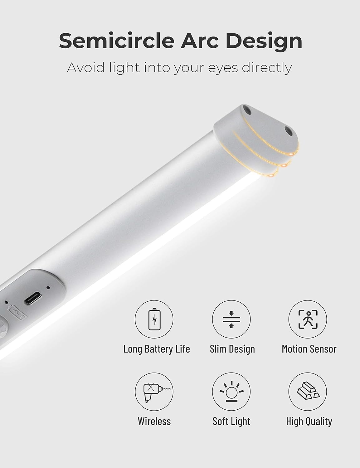 Joyzy Automatic Motion Sensor Closet Lights with Eye-Protection Design, LED Beads for Under Cabinet Wireless Lighting, Rechargeable Night Lighting for Wardrobe Pantry Light Closet Lighting