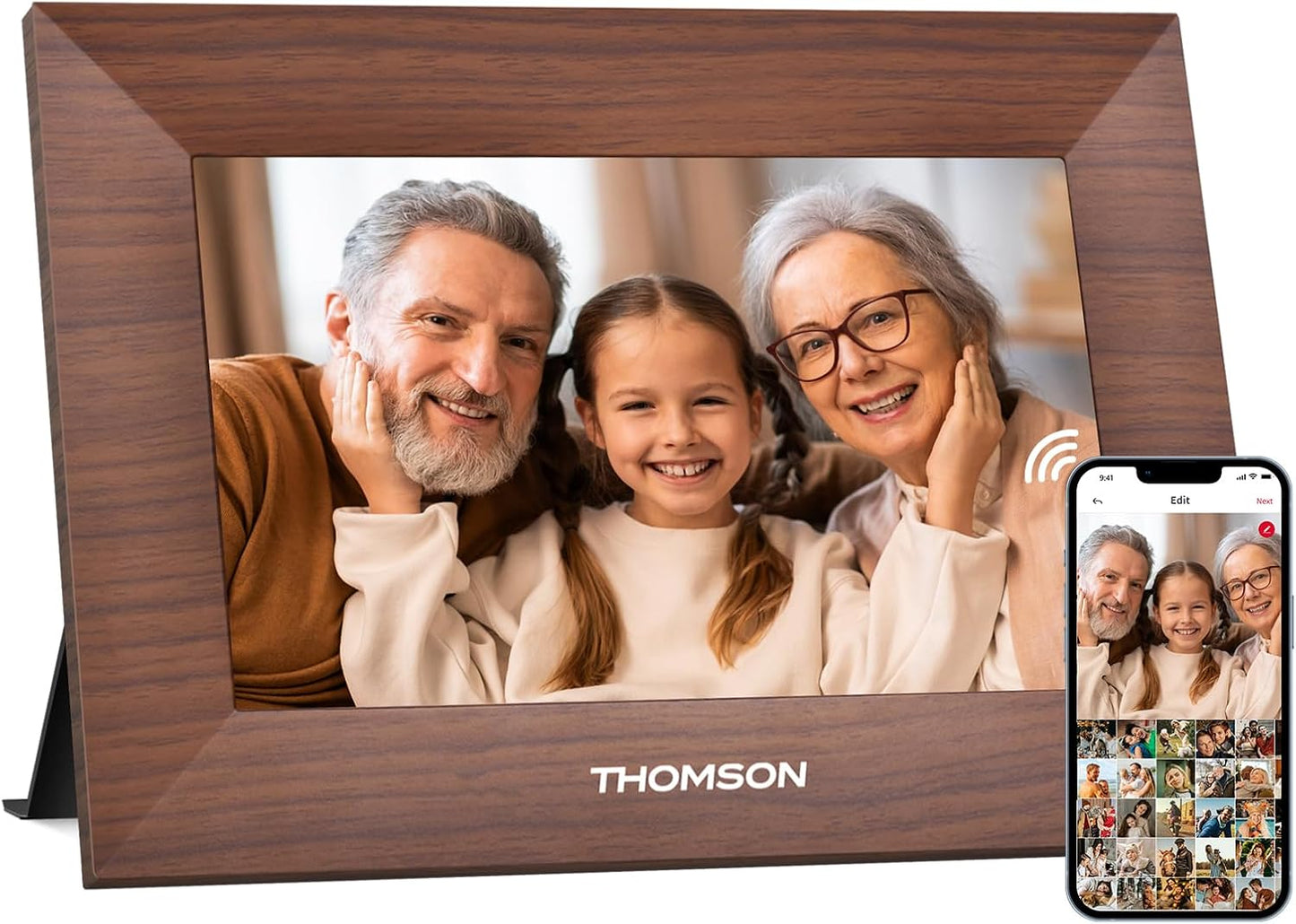 7 Inch Digital Picture Frame, Digital Photo Frame WiFi with 32 GB, 1280x800 HD IPS Touch Screen, Auto-Rotate, Slideshow, Share Photos/Videos Instantly from Anywhere Great Gift (7 Inch WiFi)