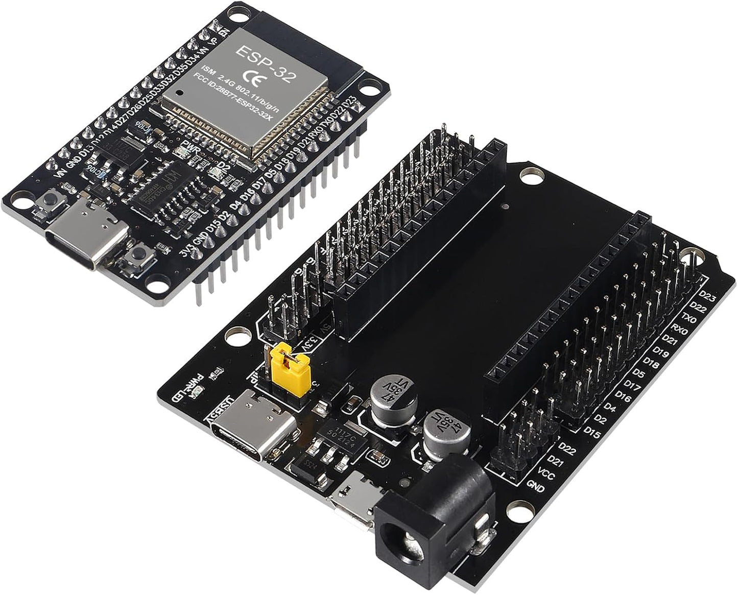 3Set ESP32 ESP-32S WiFi Development Board NodeMCU-32S Microcontroller Processor Integrated with ESP32 Development Board GPIO Breakout Board 30Pin Type-C Micro USB Dual Interface ESP32 Shield 30P