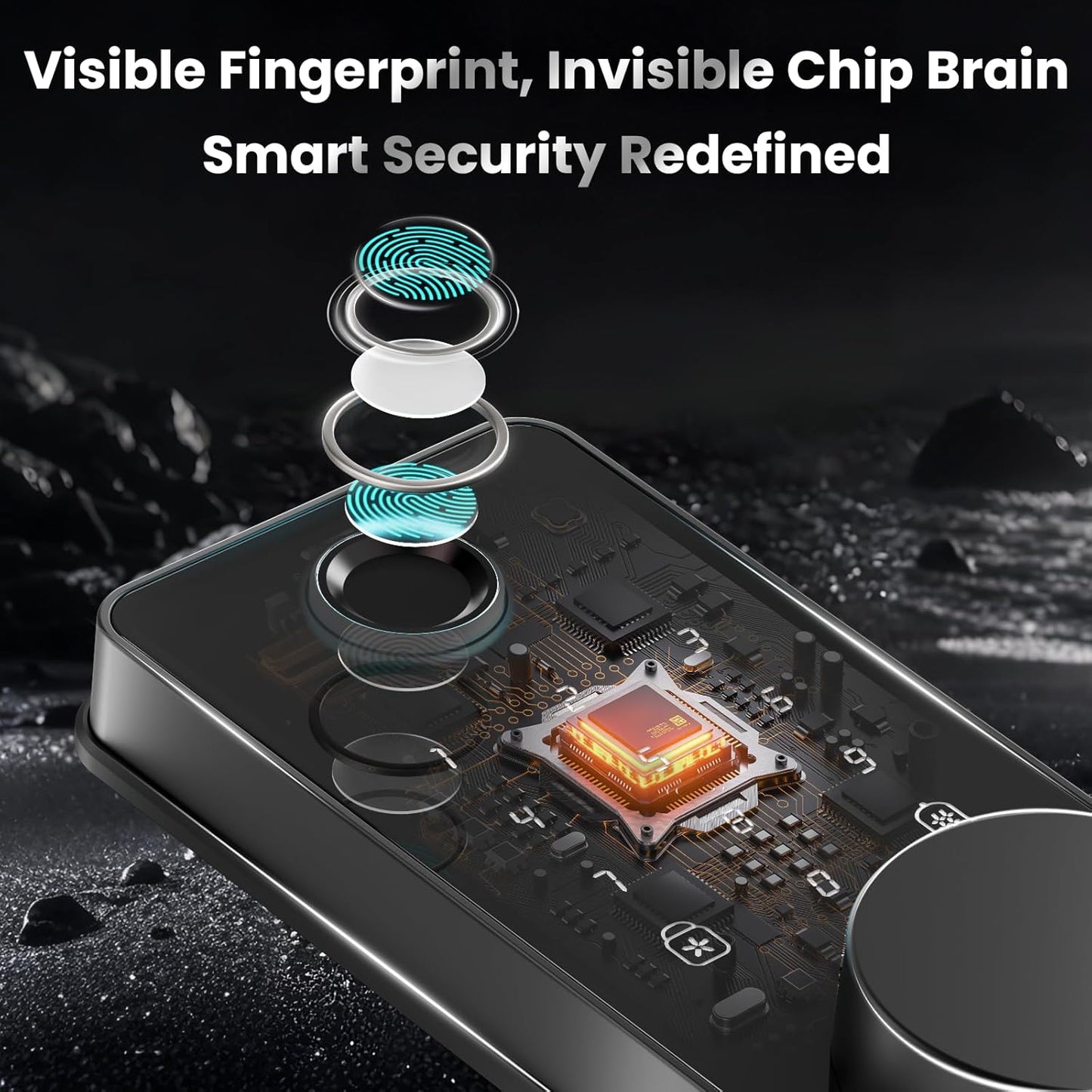Smart Lock with Handles, Fingerprint Door Lock App Control, Keyless Entry Door Lock Set, Electronic Keypad Deadbolt, Auto & One Touch Lock, Easy Installation, IP54, Digital Smart Code