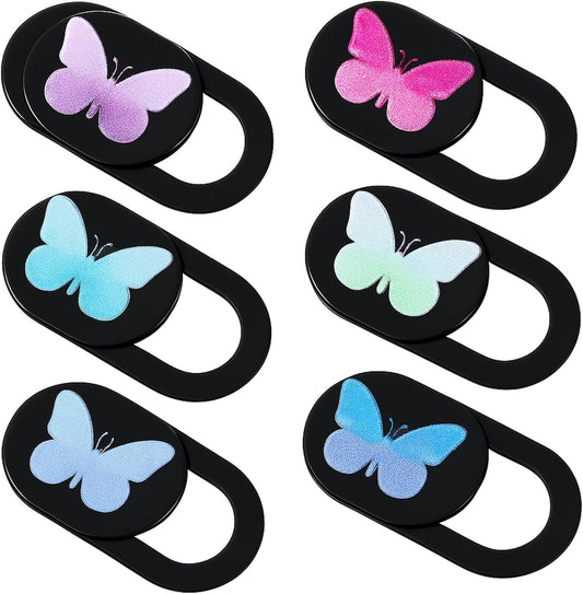 6 Pcs Webcam Cover Slide Butterfly Design Ultra-Thin Laptop Camera Cover Slide Web Cam Privacy Blocker for Laptop Desktop Computer Smartphone Tablet to Protect Your Privacy and Security