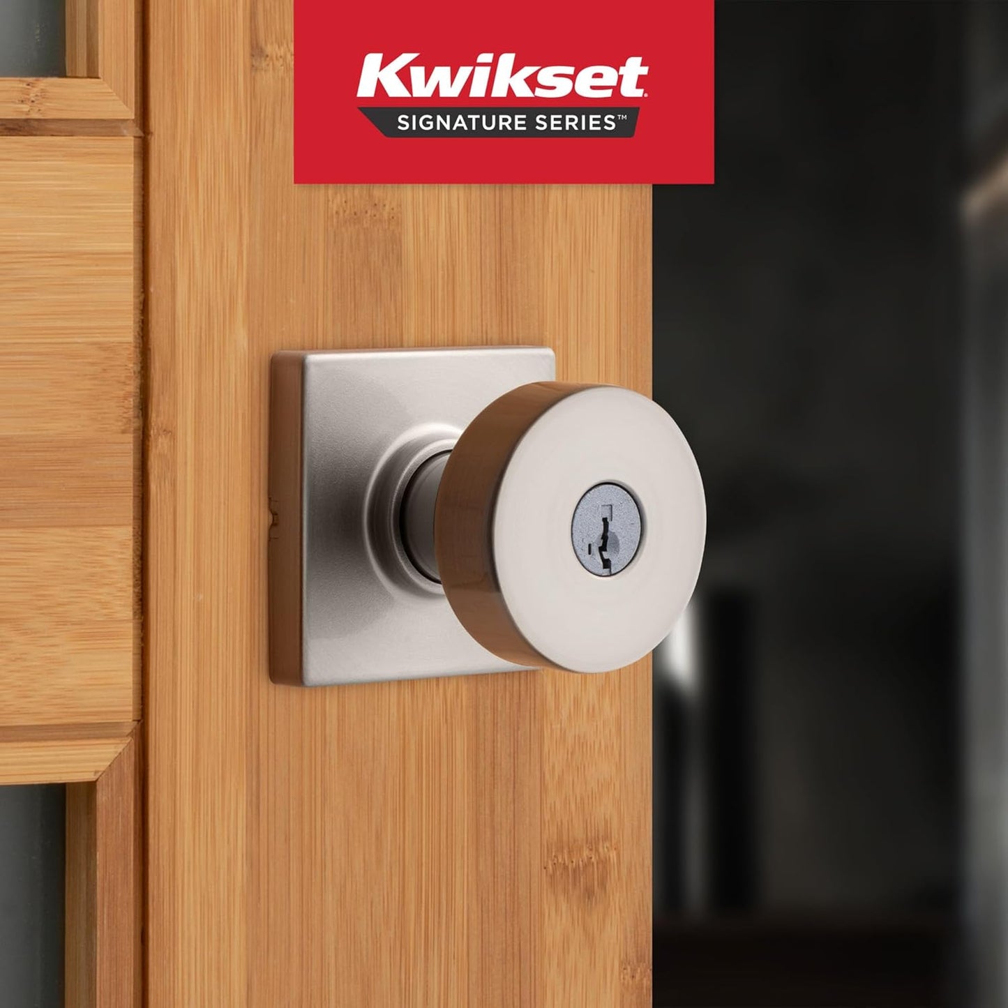 Kwikset Pismo Entry Door Knob with Lock and Key, Secure Keyed Handle Exterior, Front Entrance and Bedroom, Satin Nickel, 10 Pack, Pick Resistant SmartKey Rekey Security and Microban