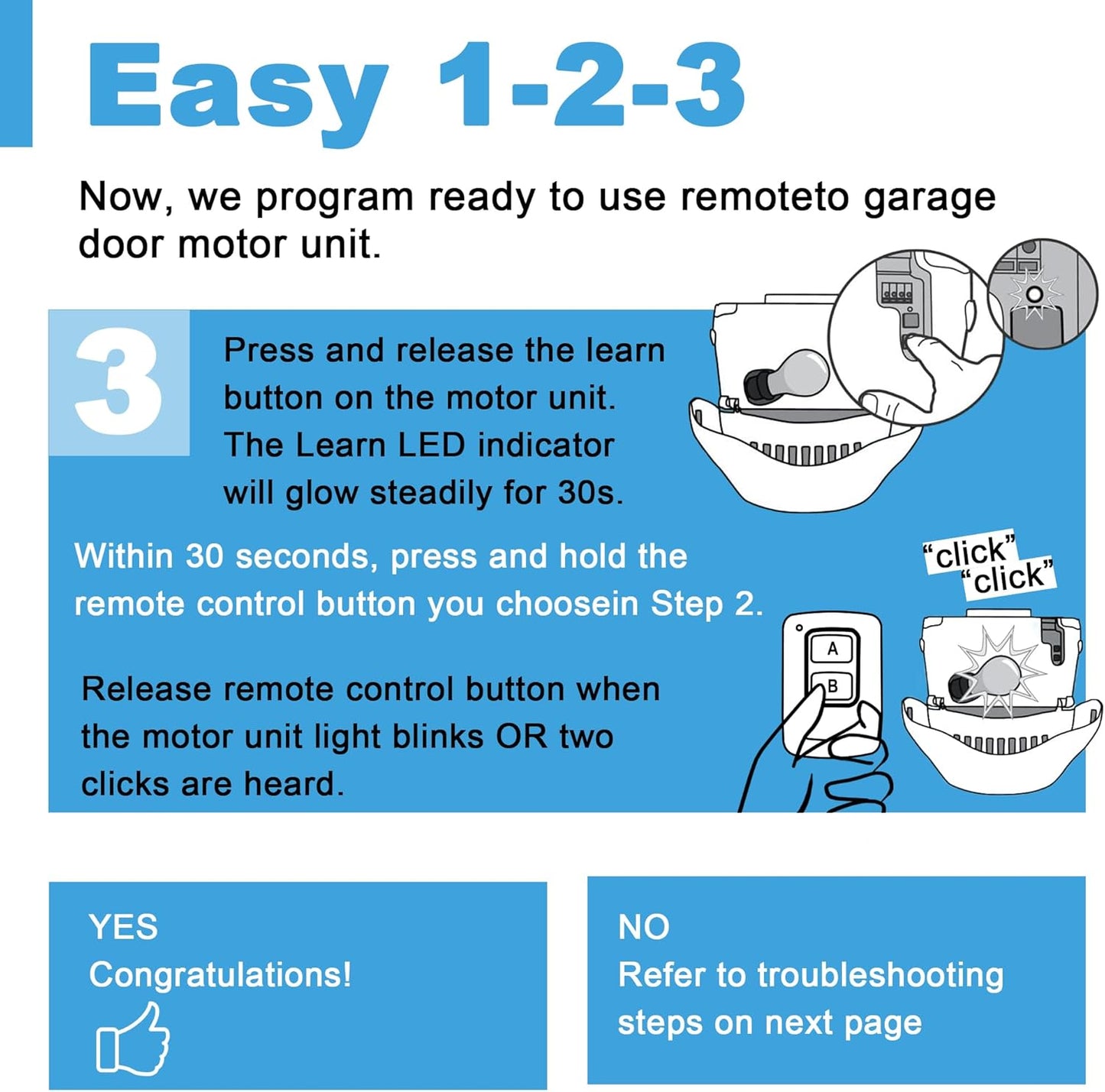 Garage Door Opener Keypad with 2 Garage Door Opener Remote for Liftmaster Chamberlain Craftsman Remote Keypad 877MAX 893LM 893Max 971LM 371LM, Purple Yellow Red Orange Learn Button