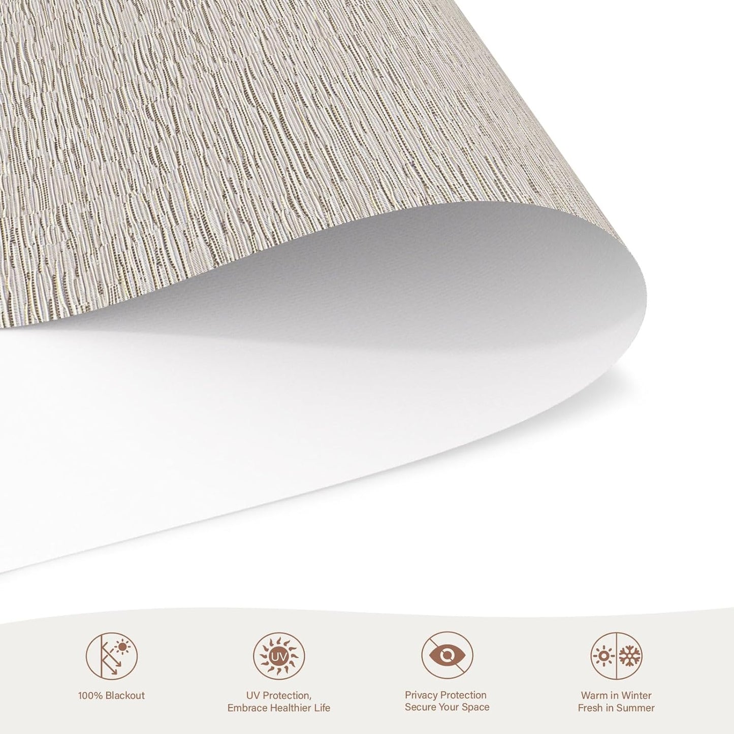 Motorized Roller Blinds with Remote, 100% Blackout Automatic Roller Shades for Bedroom, Bathroom, and Living Room, Customized Size, Pebble Grey Beige