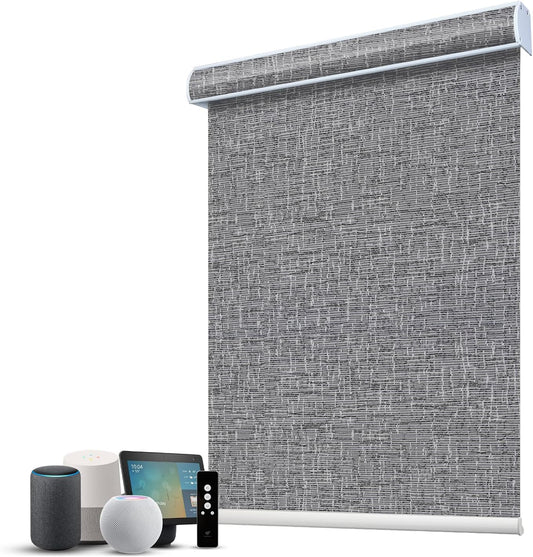 SmartWings Motorized 100% Blackout Shades Blinds, Custom Size, Cordless Window Shades with Rechargeable Battery, Work with Matter/Apple HomeKit, Alexa, Thread/Zigbee, Remote Optional, afar Midnight