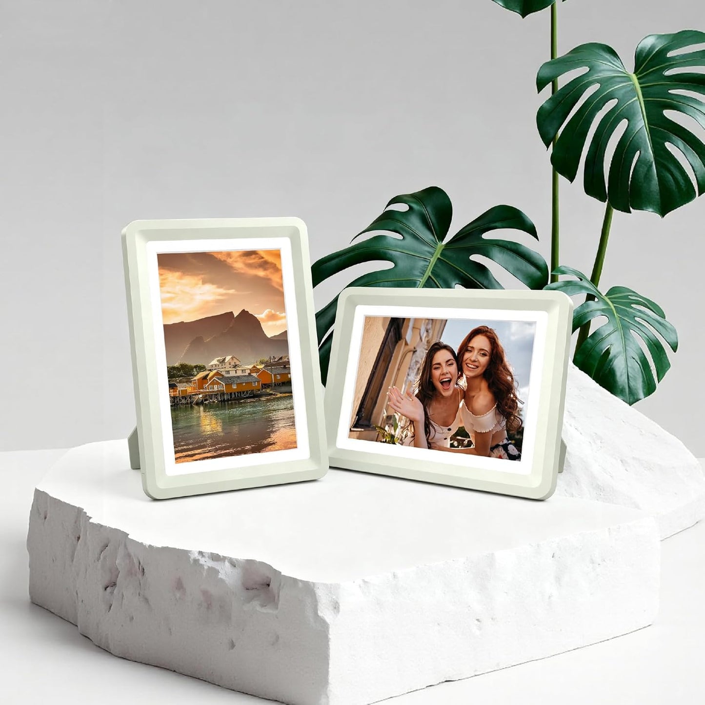 5x7 Picture Frame with Acrylic Front, ABS Frame for 5x7 or 4x6 Photos, Shatterproof UV-Resistant Tabletop Photo Frame, Vertical/Horizontal Display for Home Décor, Lightgray-v1