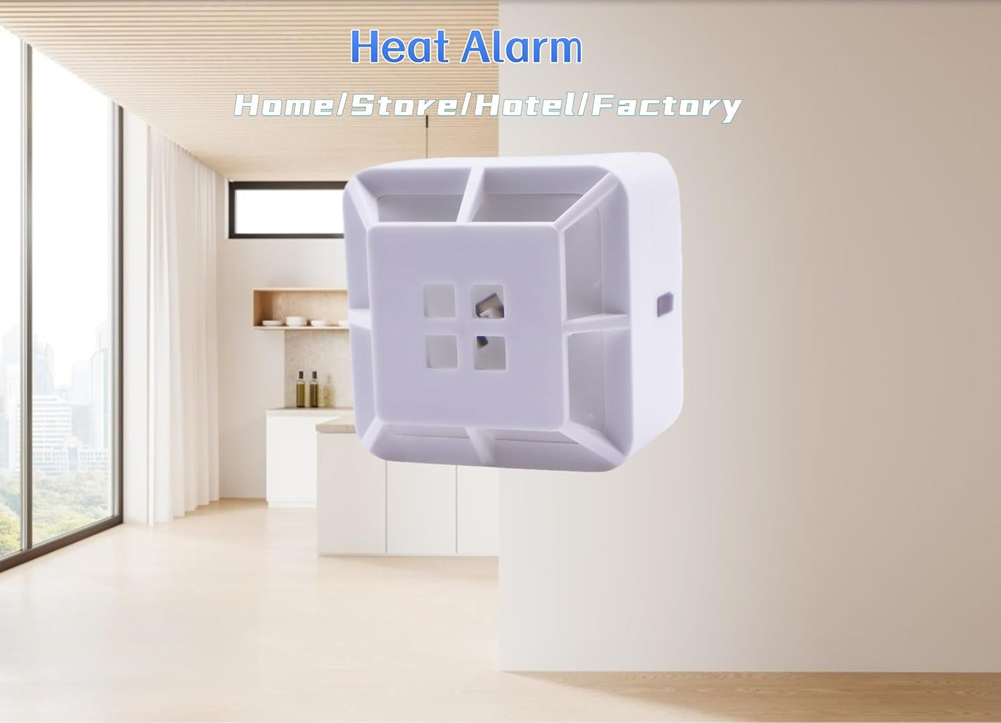 Heat Alarm Heat Detector,A1 Level, Temperature 55°C-65°C, 85dB Alarm Sound for Home Kitchen Garage Boiler Houses,Battery Powered
