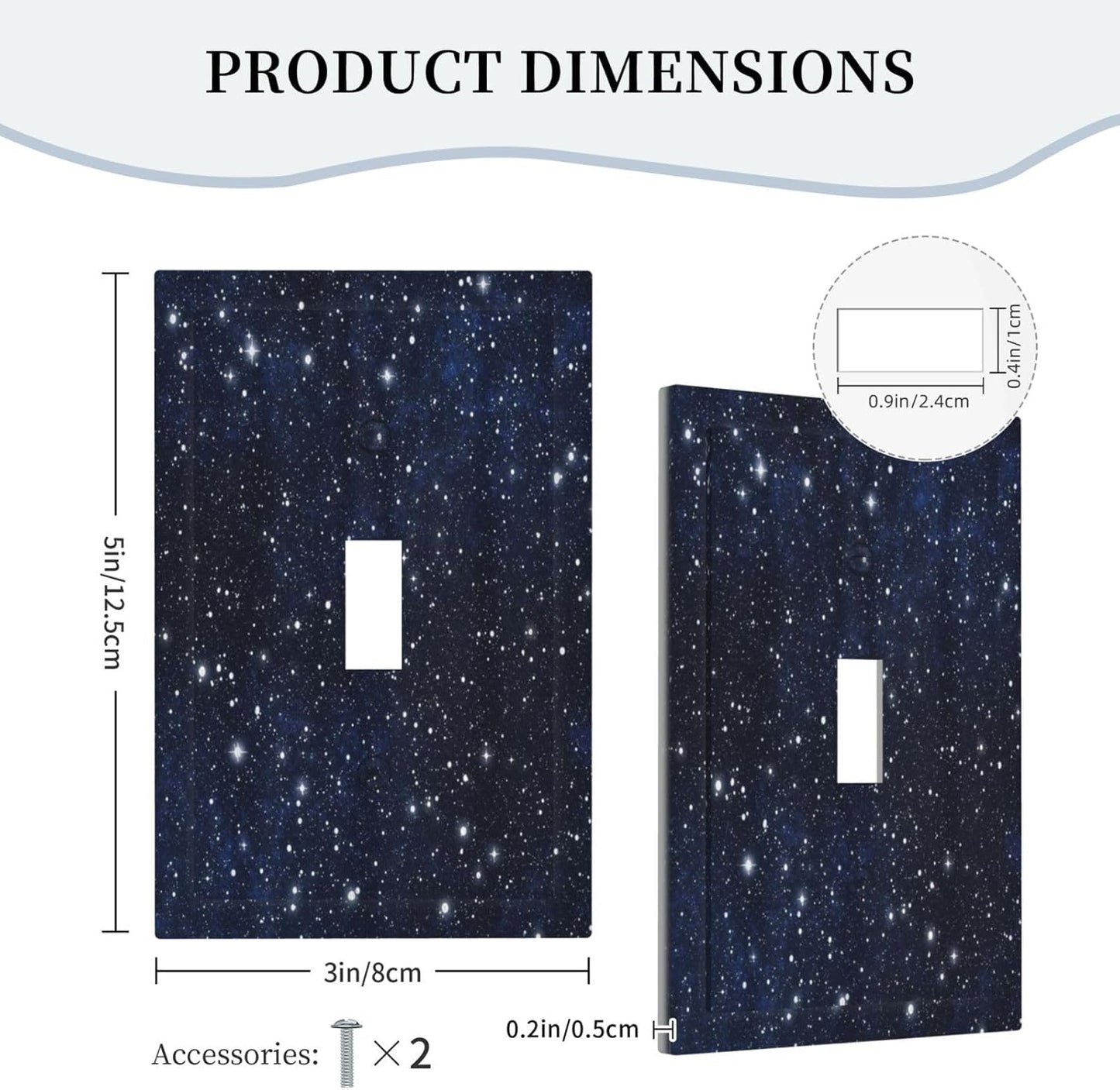 Personalized Wall Plate Decorative Light Switch Cover Night Sky Star Cosmic Starry Fantasy Galaxy Universe Space Single Toggle Switchplate 1 Gang Switchcover Decora Light Switch Plate