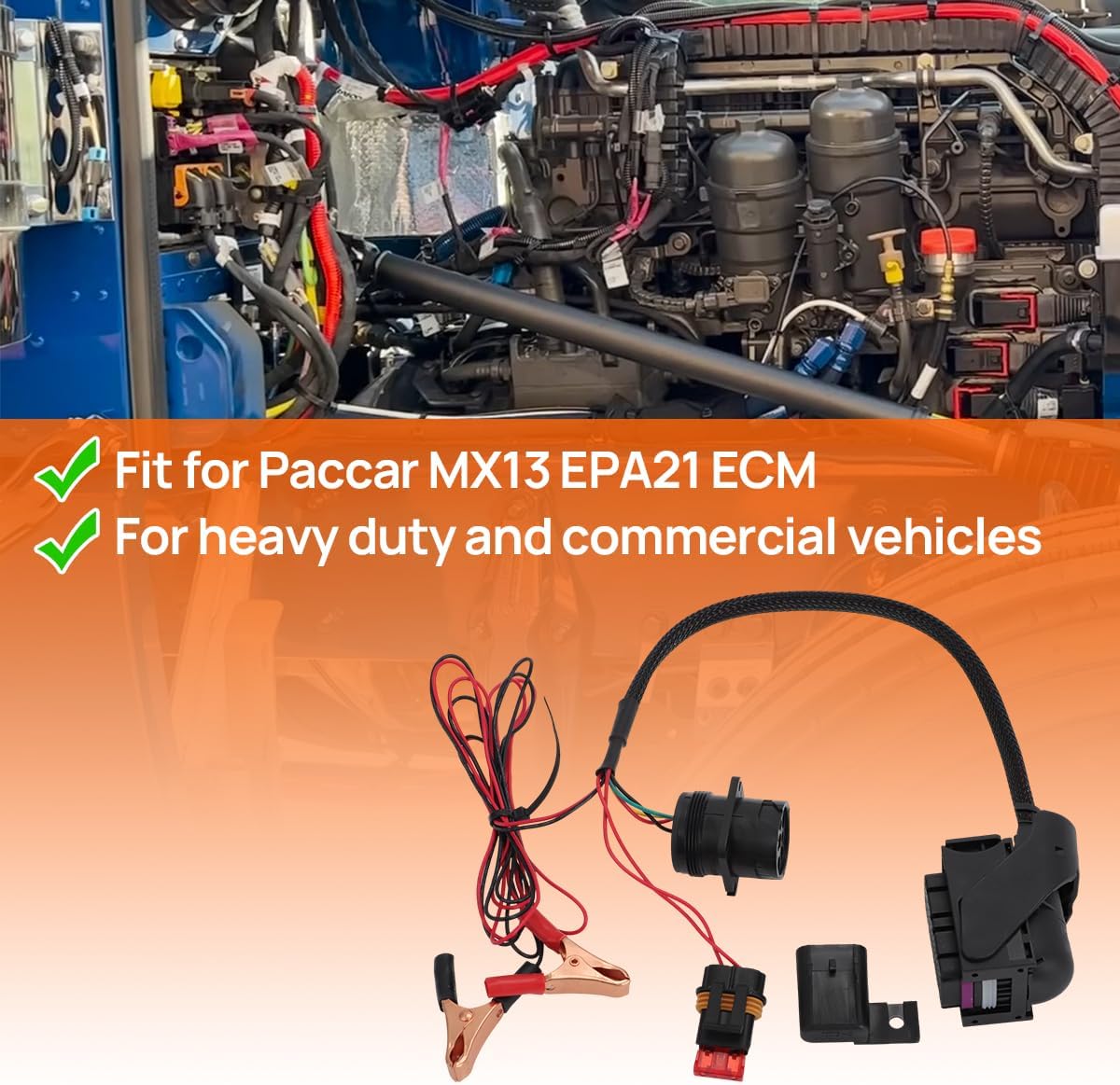 for Paccar MX13 EPA21 ECM Diagnostic Cable, Professional Heavy Duty Truck Engine Diagnostic Tool, Plug & Play Fault Testing Cable for Paccar MX13 Engines