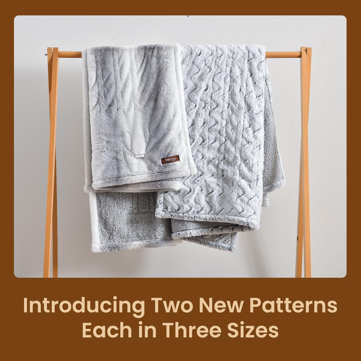 Bearhug Heated Blanket 6 Heat Settings Electric Blanket, 4-Hour Auto Shut-Off, Luxurious Faux Fur & Sherpa Dual-Sided Heated Throw, Machine Washable, 50 x 60 Inches, Gift-Ready Elegant Packaging