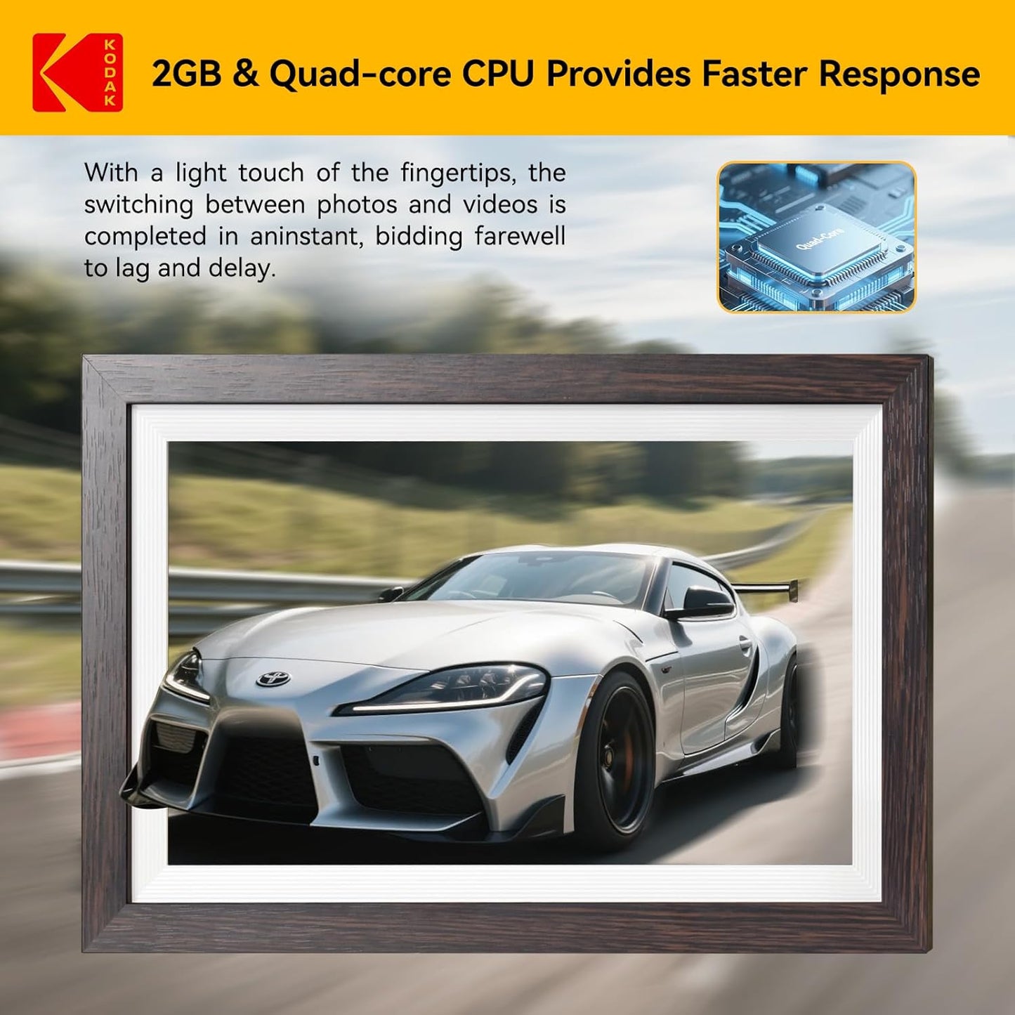 KODAK 15.6 Inch Digital Picture Frame, 64GB WiFi Digital Photo Frame 1920x1080 HD IPS Touch Screen, Auto-Rotate, Share Photos and Videos via KODAK App