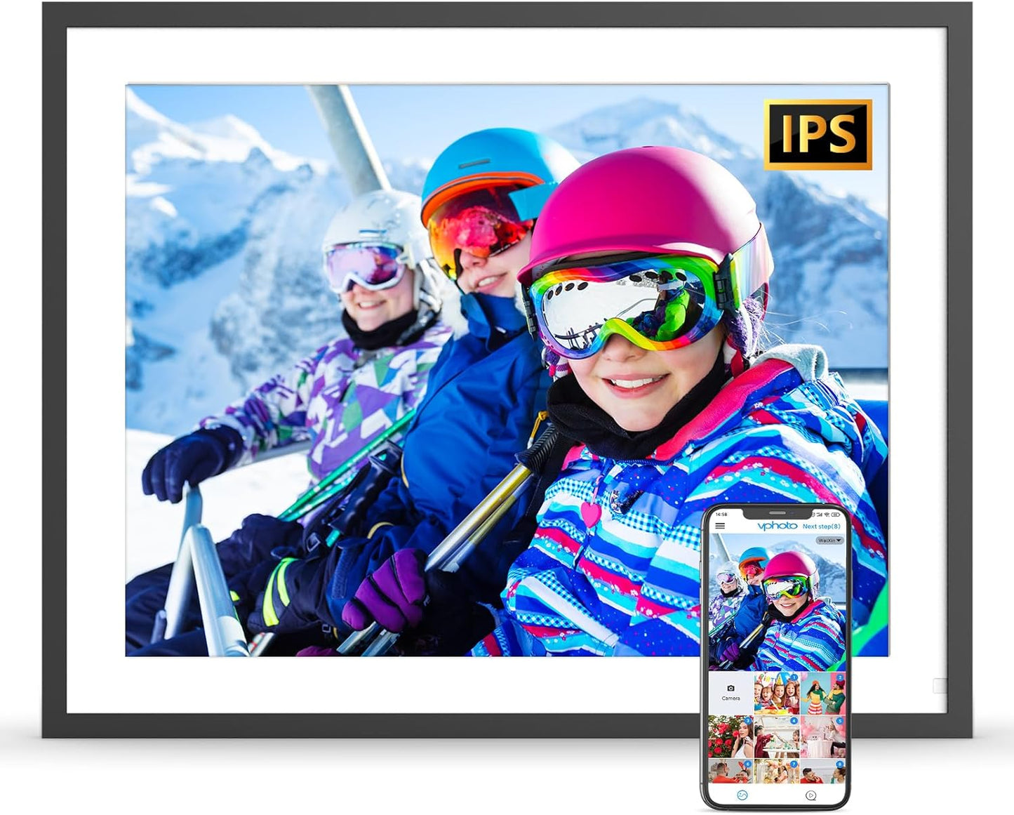 17-Inch Digital Picture Frame 32GB, Dual WiFi Full Function Digital Photo Frame, Auto Rotate, Wall Mounted Digital Frame, Unlimited Cloud Storage, Sharing Photos and Videos via App or Email Instantly