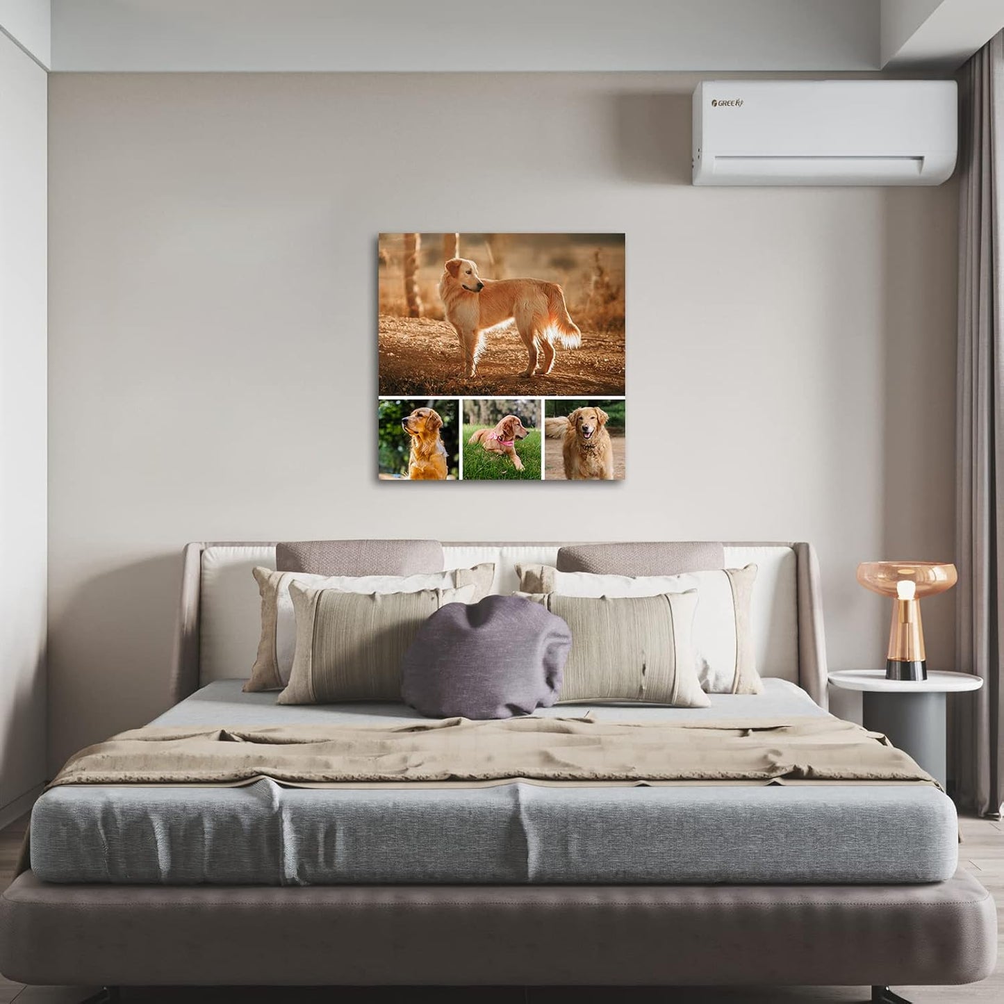 Collage Canvas Prints with Your Photos Personalized Multi Pictures for Wall Custom Family Wedding Baby Pet Dog Photo to Canvas Customized Gifts Home Wall Decor (Collage Photo-9, Framed)