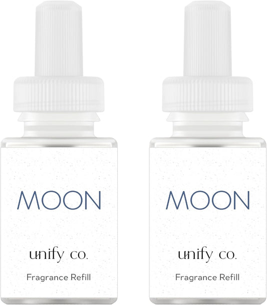 Pura & Unify Co. Home Scent Refill - Smart Air Diffuser - Up to 120-Hours of Luxury Fragrance per Refill - Home Essential - Clean & Safe Diffuser Fragrance - 2 Pack, Moon