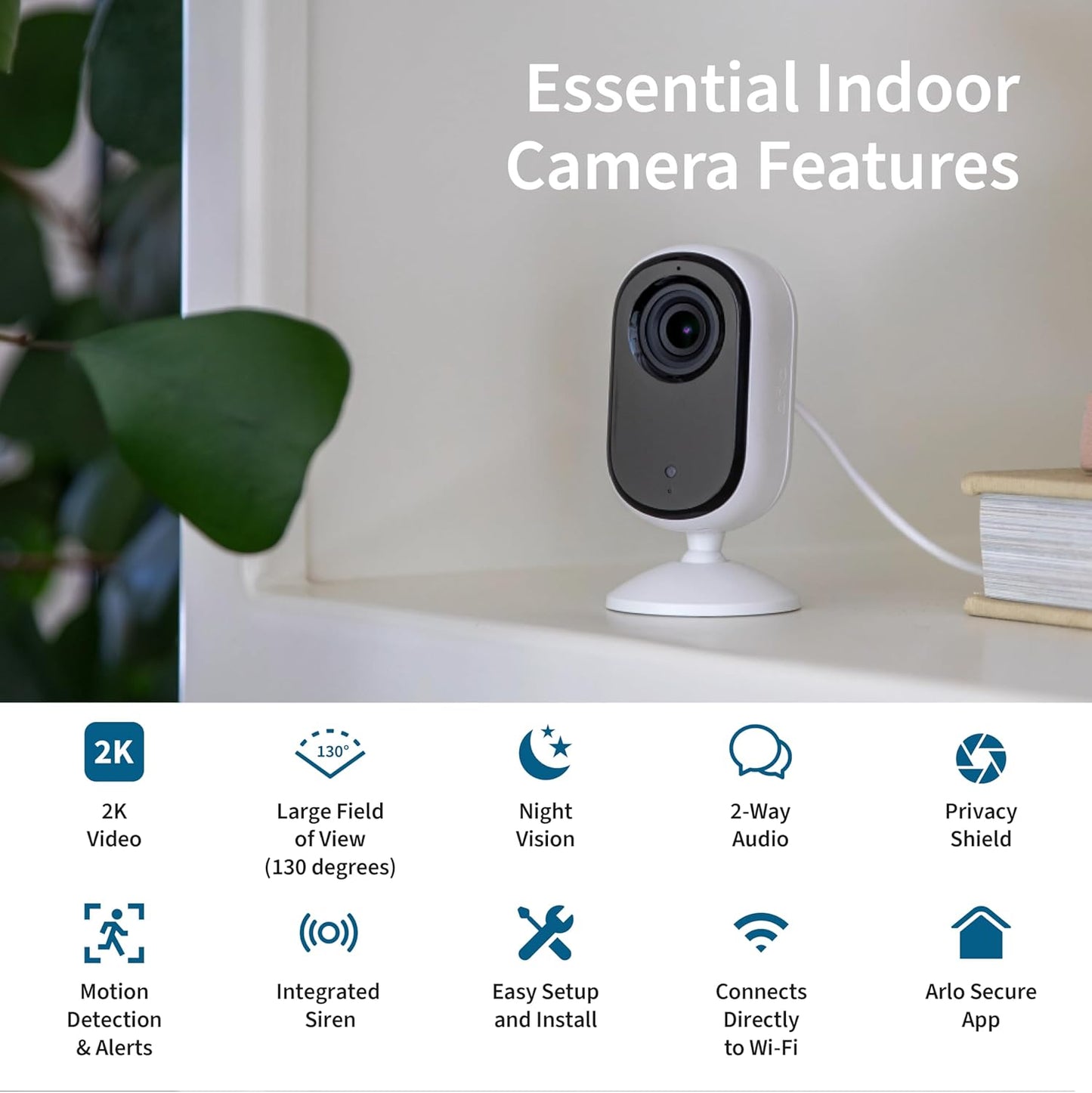 Arlo Essential Whole Home Security Bundle | Outdoor, Indoor, Video Doorbell Camera |2K Resolution|2nd Gen|Indoor - Outdoor