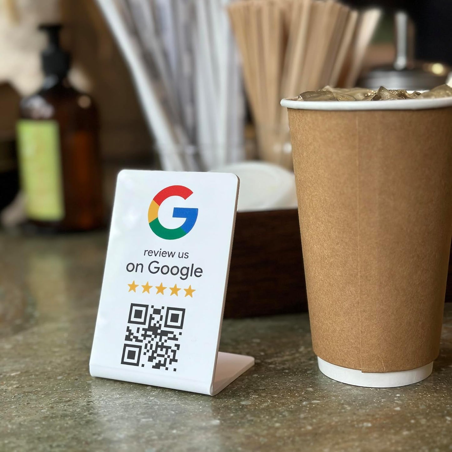 Google Review Stand - NFC & QR Code, Easy Setup, For All Businesses (1-Pack)