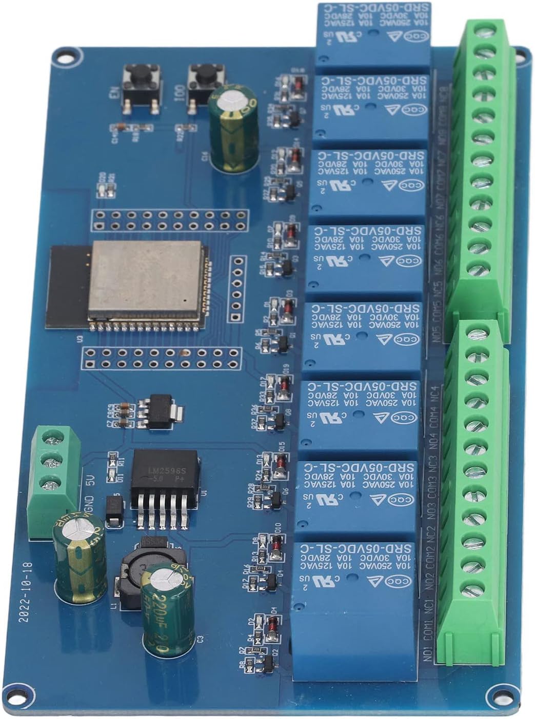Aramox 8 Channel Relay Module, WiFi Wireless Control Board, Programmable for Smart Home Automation and Development