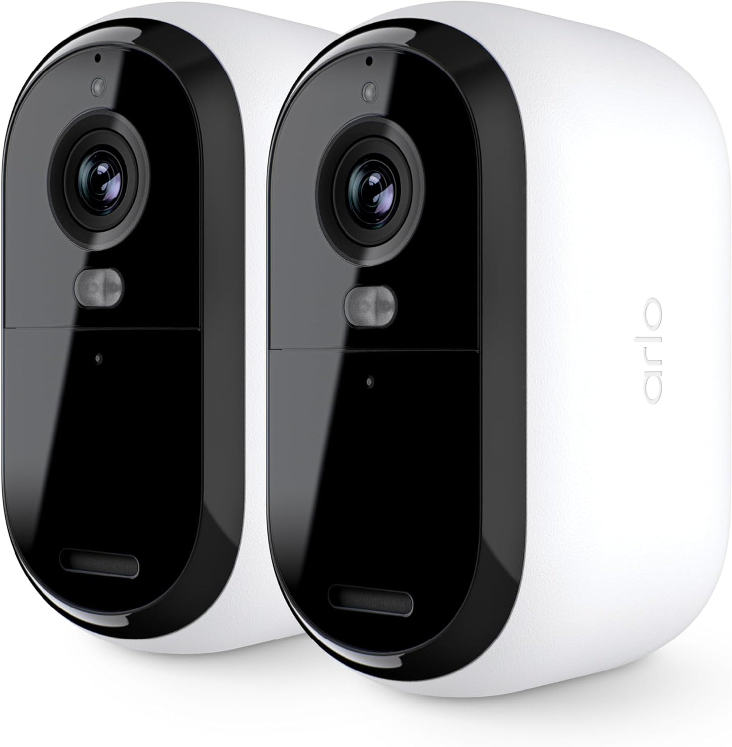 Arlo Essential Security Camera 2K | Outdoor-Indoor | 2nd Gen | Wireless with Spotlight, 2-Way Audio, Color Night Vision, Live Stream, Motion Activation, Real Time Notifications - White, 2 Camera