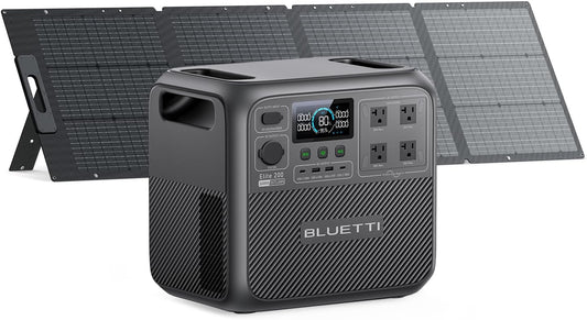 BLUETTI Solar Generator Elite 200 V2 with 200W Solar Panel Included, Portable Power Station 2073.6Wh w/ 4 2600W AC Outlets, 17-Year Lifespan LFP Emergency Power for Home Backup, Power Outages, Camping