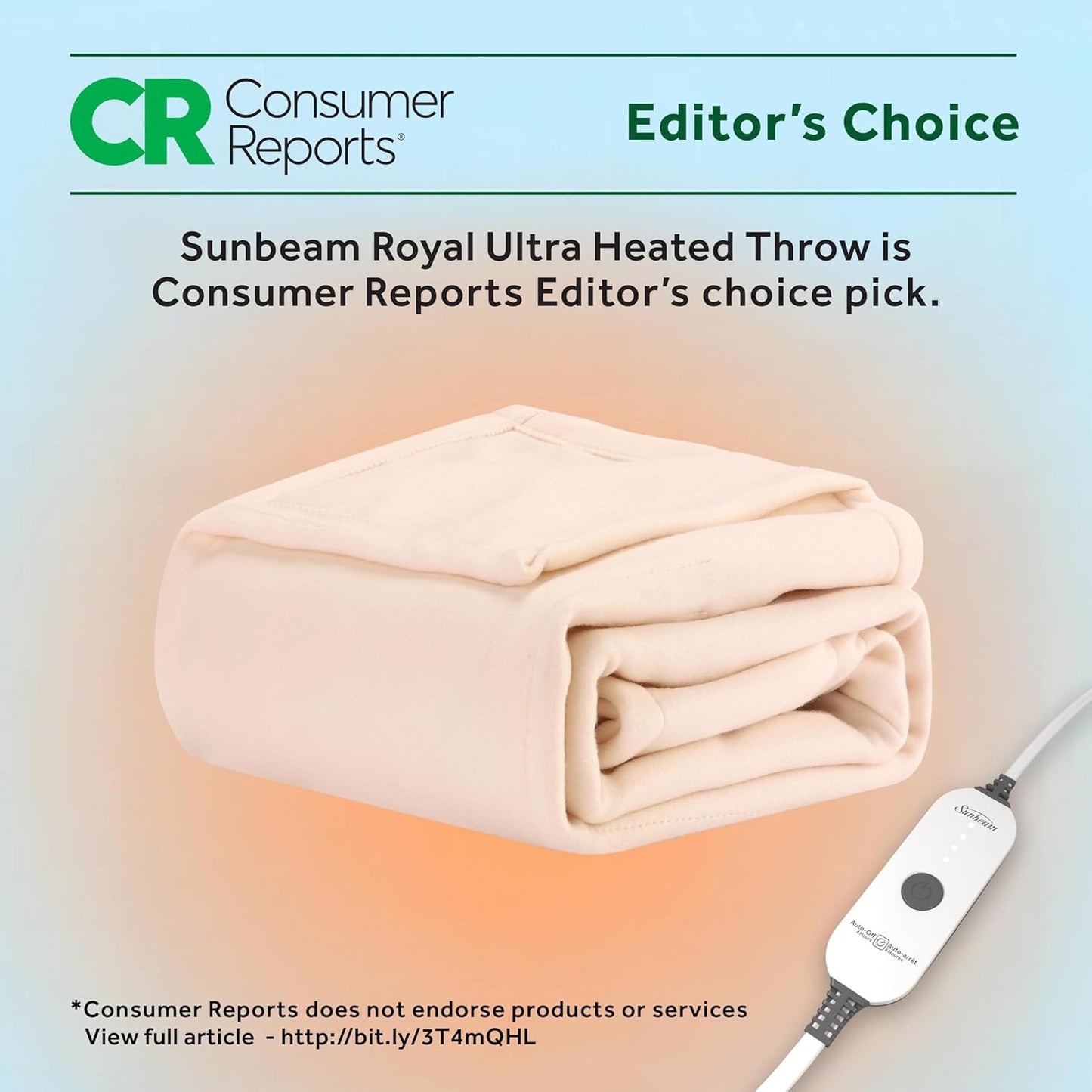 Sunbeam Royal Ultra Fleece Heated Electric Blanket Queen Size, 90" x 84", 12 Heat Settings, 12-Hour Selectable Auto Shut-Off, Fast Heating, Machine Washable, Warm and Cozy, Matcha