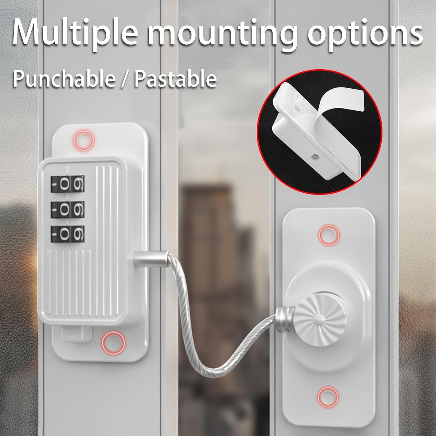 Heavy Duty Combination Refrigerator Lock (1 Pack) - Cabinet Locks Baby Proofing, No Drilling Adhesive Fridge Locks, for Fridge, Cabinets, Drawers, Window and Child Safety Cabinet Lock