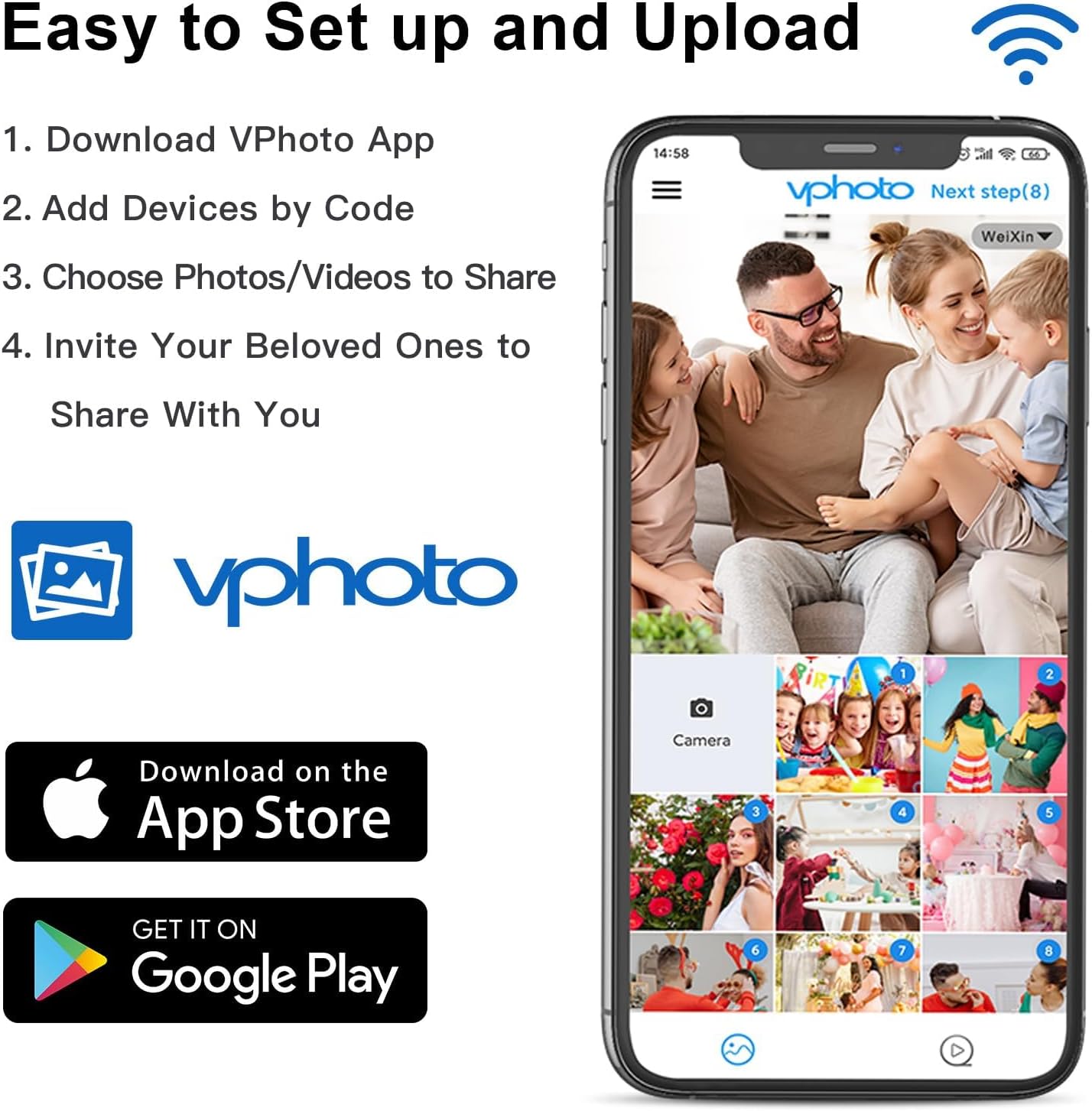 17" Digital Photo Frame Large-Digital-Picture-Frame - 32GB Touchscreen Display, Auto-Rotate, Load Photo Video from Phone to Digital Frame Via App or Email, Free Cloud, Birthday Gifts for Mom Dad