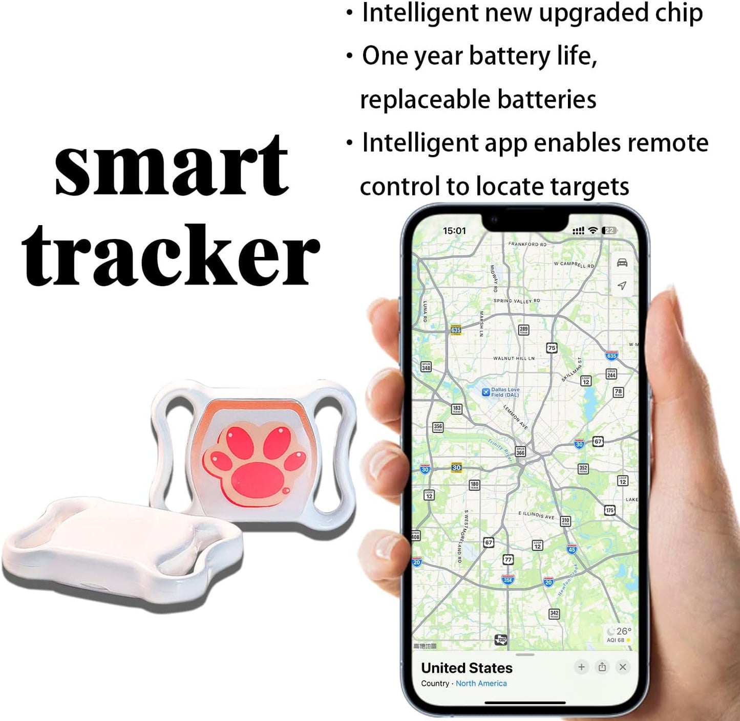 Cat Tracker for Indoor & Outdoor Cats & Dogs with Unlimited Range – 365-Day Battery Life iOS & Android Compatible No Subscription or Monthly Fee Kitten Finder with Real-Time Alerts Easy to Use