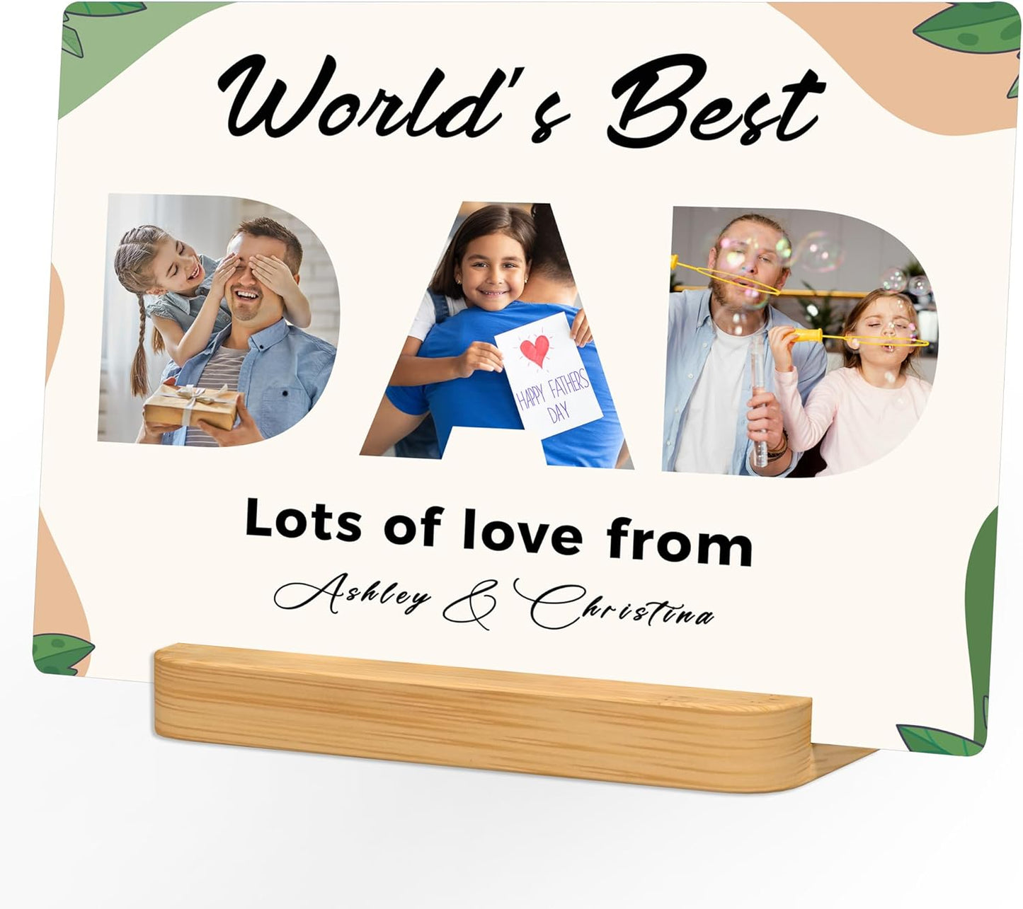 Personalized Father's Day Gifts for Dad from Kids Daughter Son, Customized Metal Picture print for Dad,Custom Metal Photo gifts for Dad - Gift Wrapping Available
