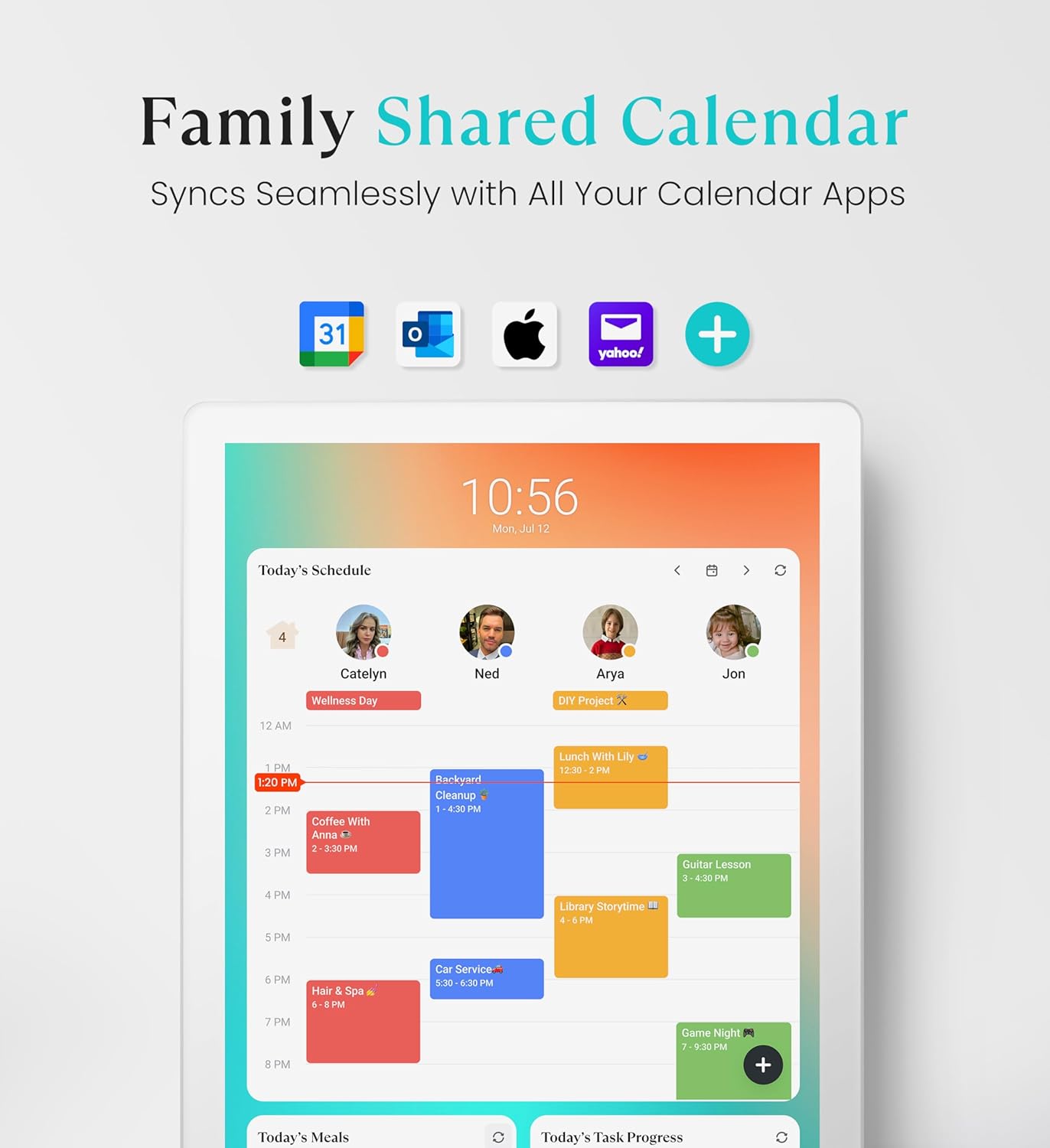 Cozyla Mate Digital Calendar+ 2: 24 Inch Wall Touch Screen Chore Chart Customizable Dashboard Smart Electronic Calendar for Family Schedules Meal Planner Supports All Google Play Apps Wall Mount White