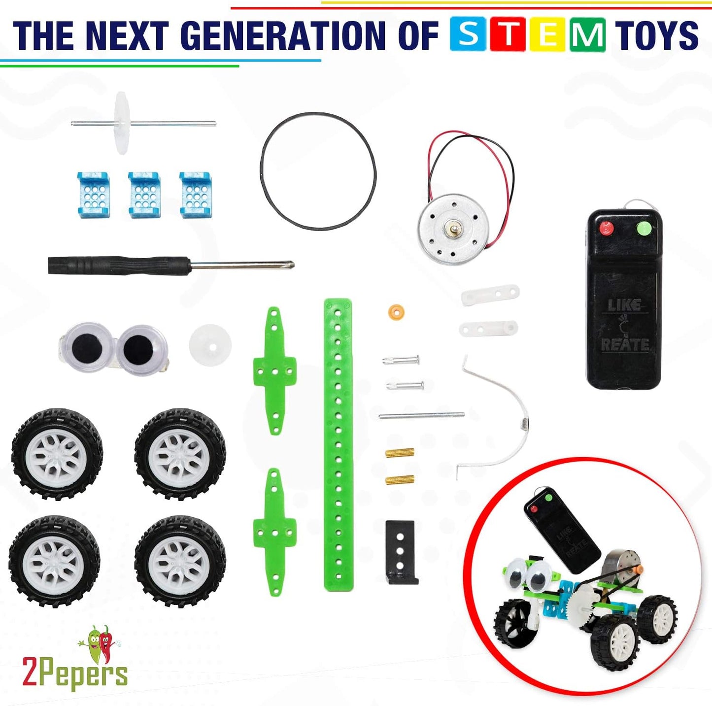 Electric Motor Robotic Science Kits for Kids (4-in-1), DIY STEM Toys Kids Science Experiment Kits,Building Educational Robotics Kit for Boys and Girls,Circuit Engineering Science Project Kits