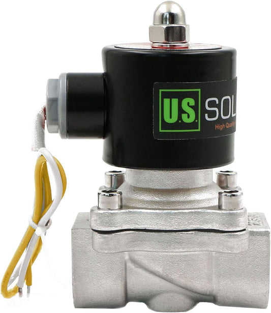 U.S. Solid Stainless Steel Electric Solenoid Valve 110VAC Normally Closed Air Water (3/4)