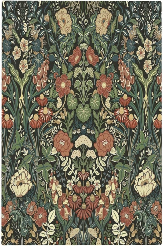 Light Switch Cover Plate Vintage Dark Floral William Morris Green Flower 1 Gang No Device Blank Electrical Wall Plates Faceplate Decorative Switch Plate for living Room Home Decor